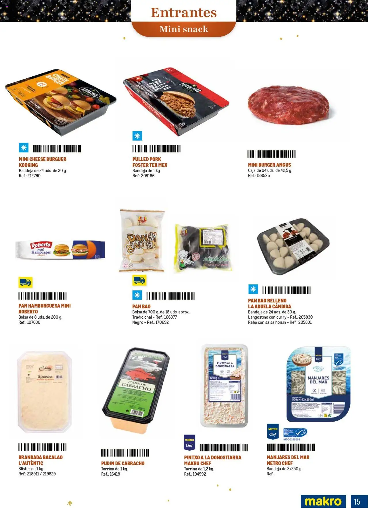 Makro - Comidas y Cenas de Navidad Canarias │ válido desde el 03.10.2025 | Página: 15 | Productos: Pan, Bolsa, Bandeja, Langostino