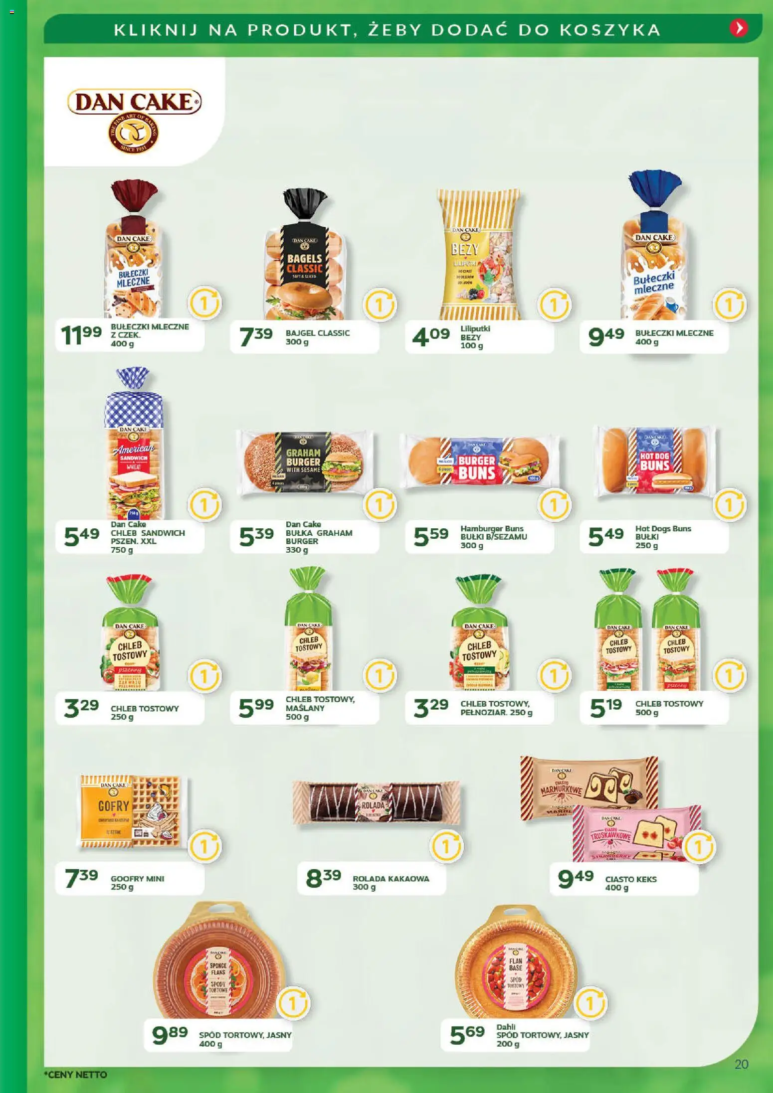 Eurocash Gazetka - Promocje na okrągło od 03.11.2025 | Strona: 20 | Produkty: Chleb tostowy, Rolada, Sandwich, Bułka