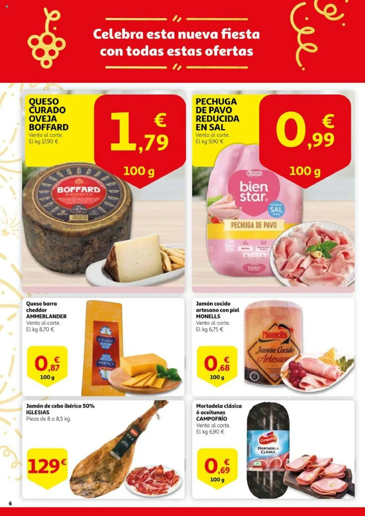 Alcampo - SM Arroyomolinos  │ válido desde el 17.06.2025 | Página: 6 | Productos: Queso, Jamón, Jamón cocido, Mortadela