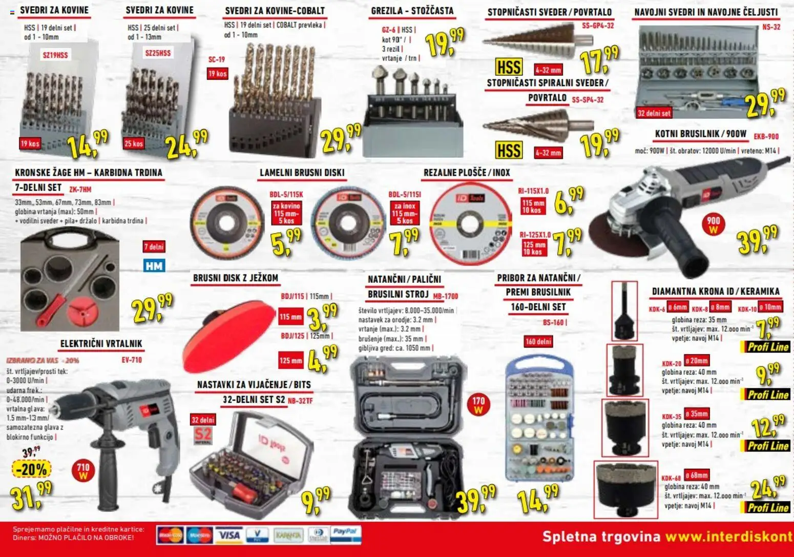 Novi Inter Diskont katalog ponudbe – veljaven od 09.12.2025 | Stran: 4 | Izdelki: Pribor, Disk, Kos, Svedri