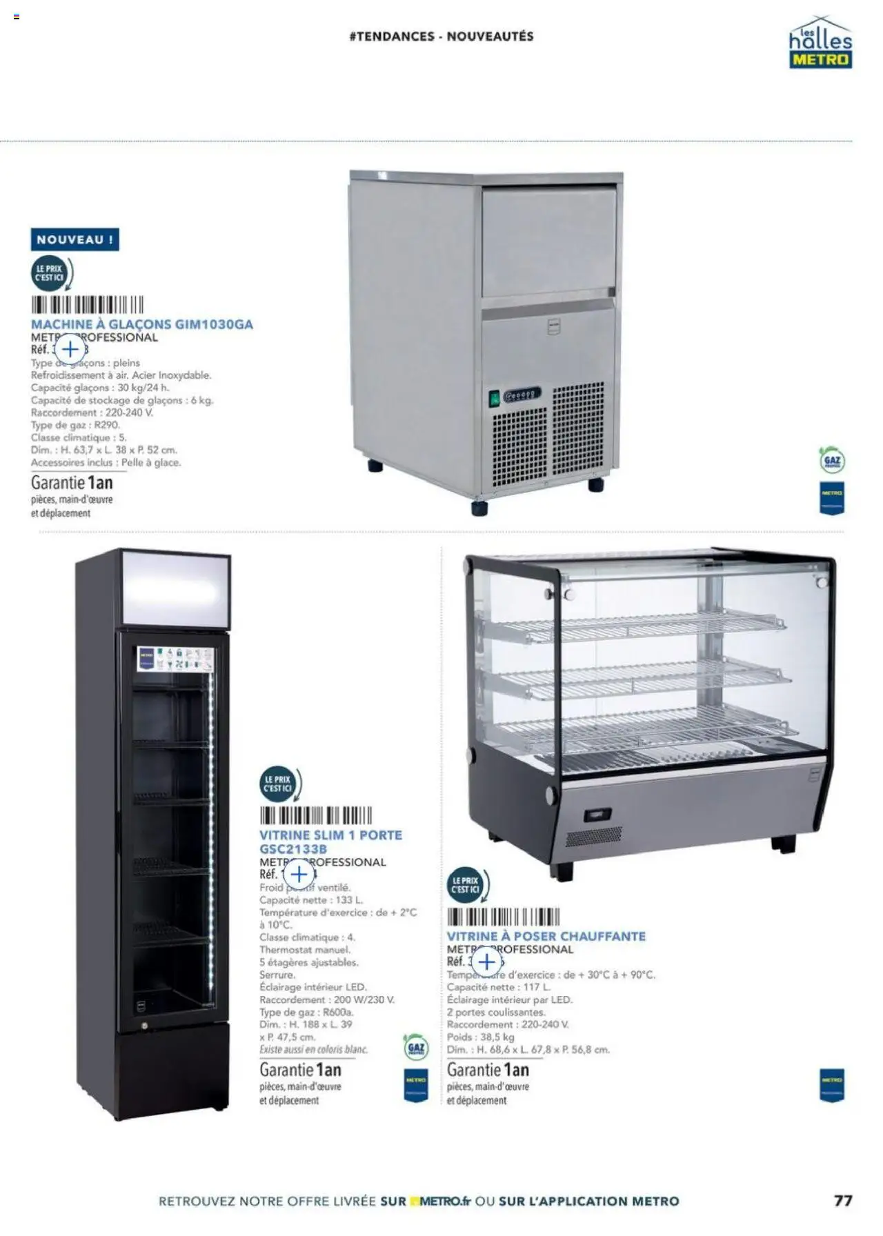 {H1} | Page: 77 | Produits: Vitrine, Machine à glaçons, Porte, Portes