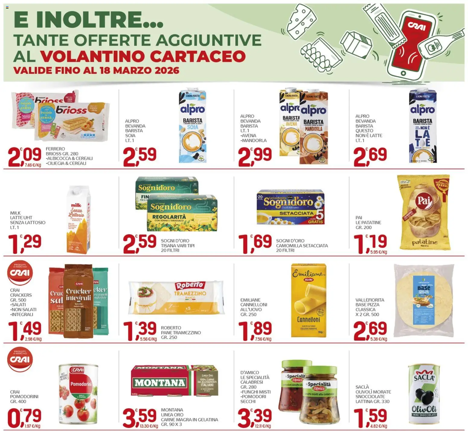 Volantino CRAI del 05.03.2026 | Pagina: 13 | Prodotti: Patatine, Latte, Pomodori, Crackers