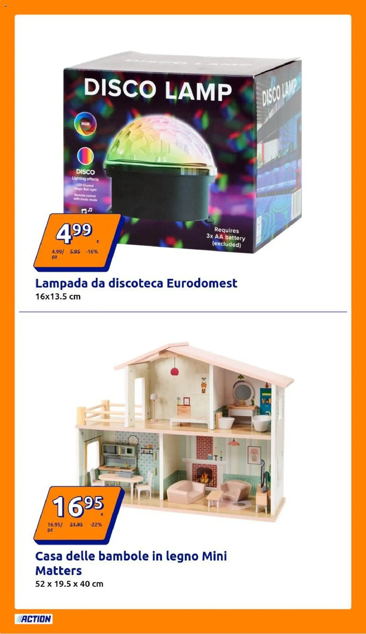 Volantino Action del 24.12.2025 | Pagina: 8 | Prodotti: Disco, Lampada