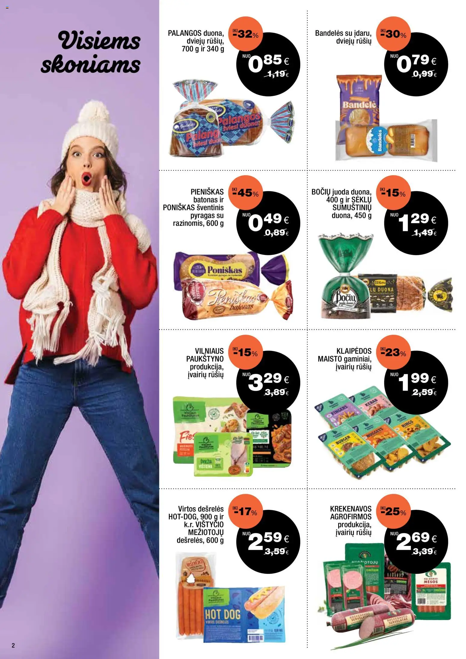 Express market akcijos nuo 16.11.2025 | Puslapis: 2 | Prekių: Batonas, Bandelė, Bandelės, Duona