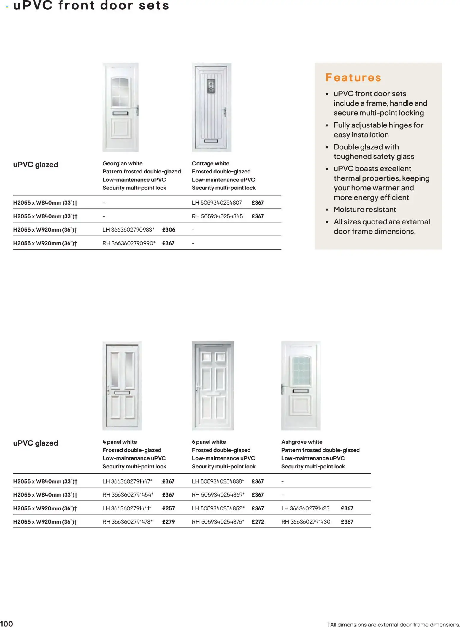 {H1} | Page: 100 | Products: Handle, Door