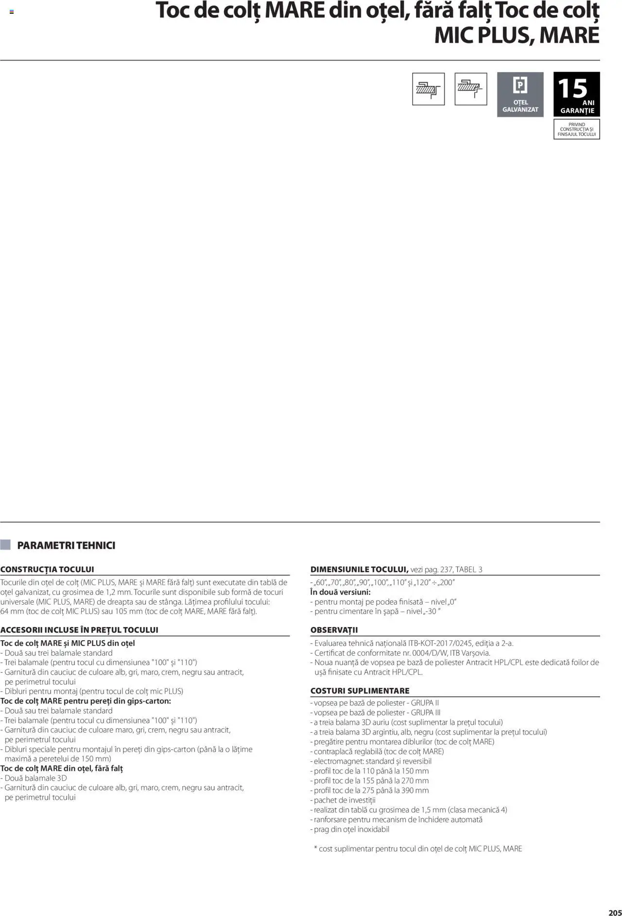 Catalog Proges – valabil de la 01.05.2025 | Pagină: 205 | Produse: Vopsea, Tablă, Șapă, Ușă
