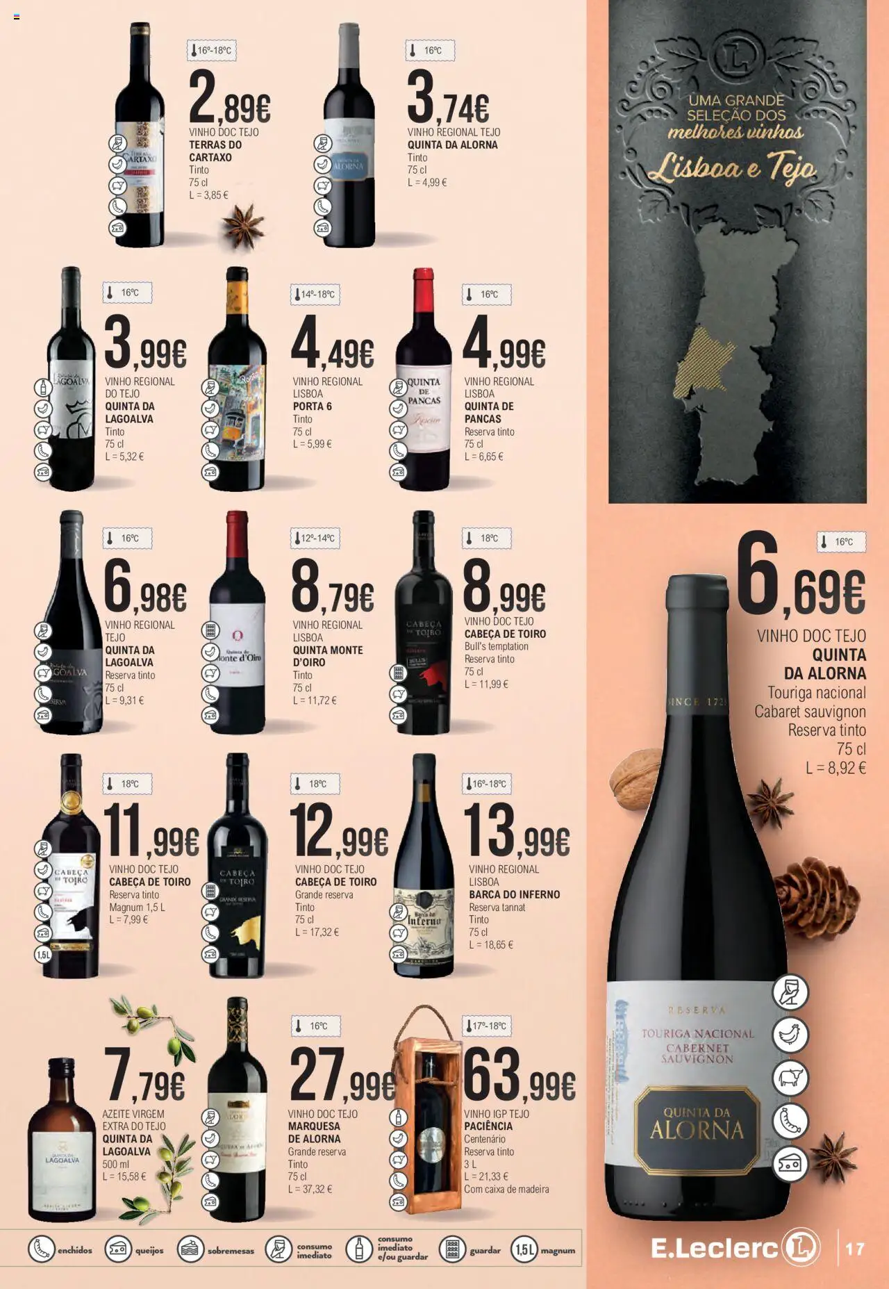 E.Leclerc - Feira dos Vinhos │ válido de 30.09.2025 | Página: 17 | Produtos: Porta, Azeite, Caixa, Vinho