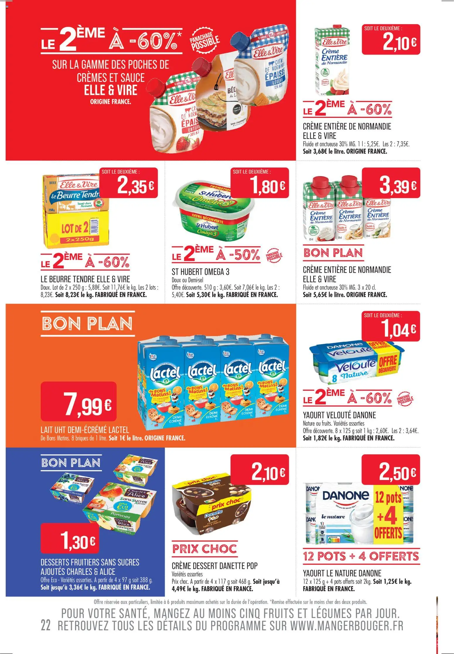 {H1} | Page: 22 | Produits: Briques, Beurre, Chocolat, Crème