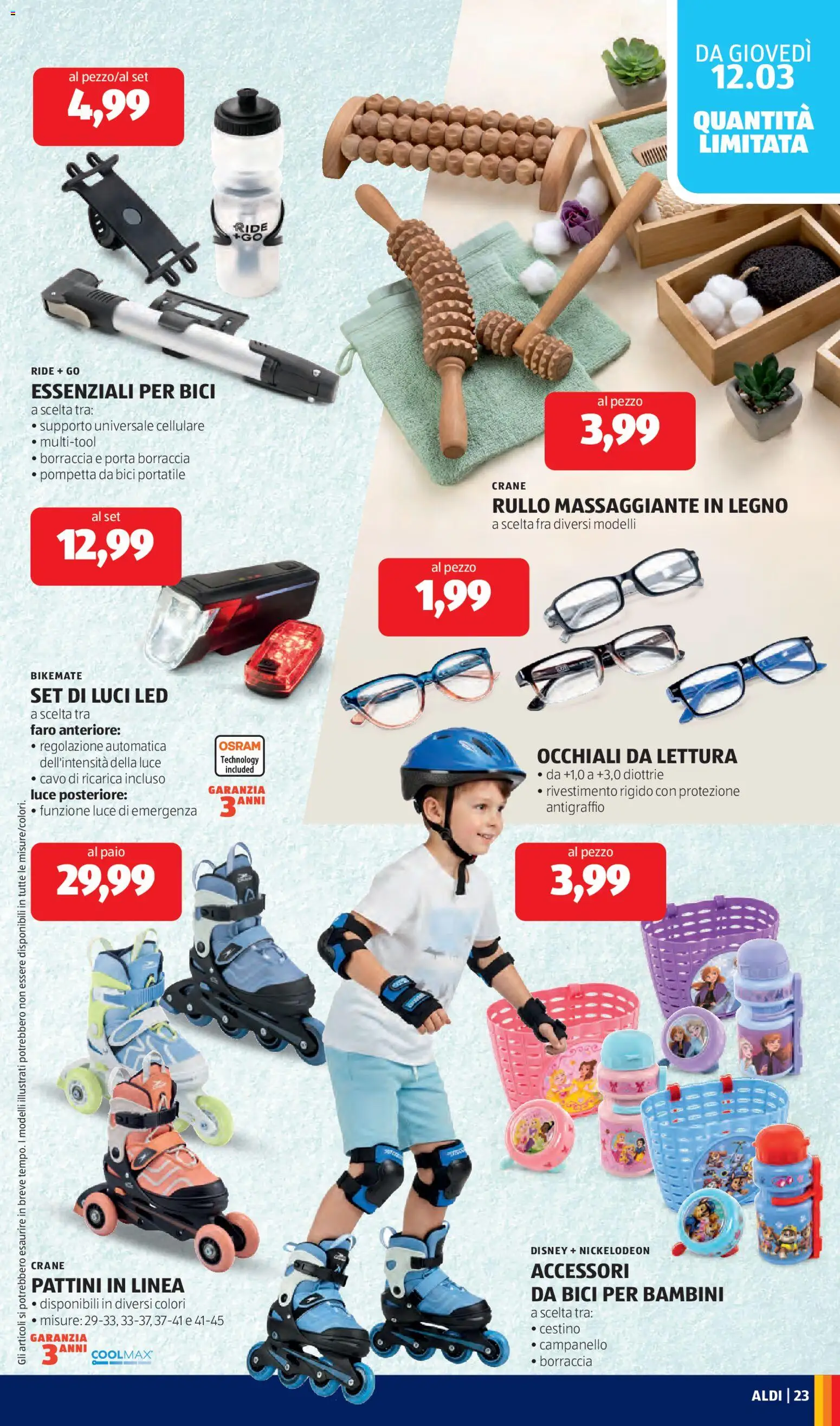 Volantino Aldi del 09.03.2026 | Pagina: 23 | Prodotti: Rullo, Cellulare, Occhiali, Cestino