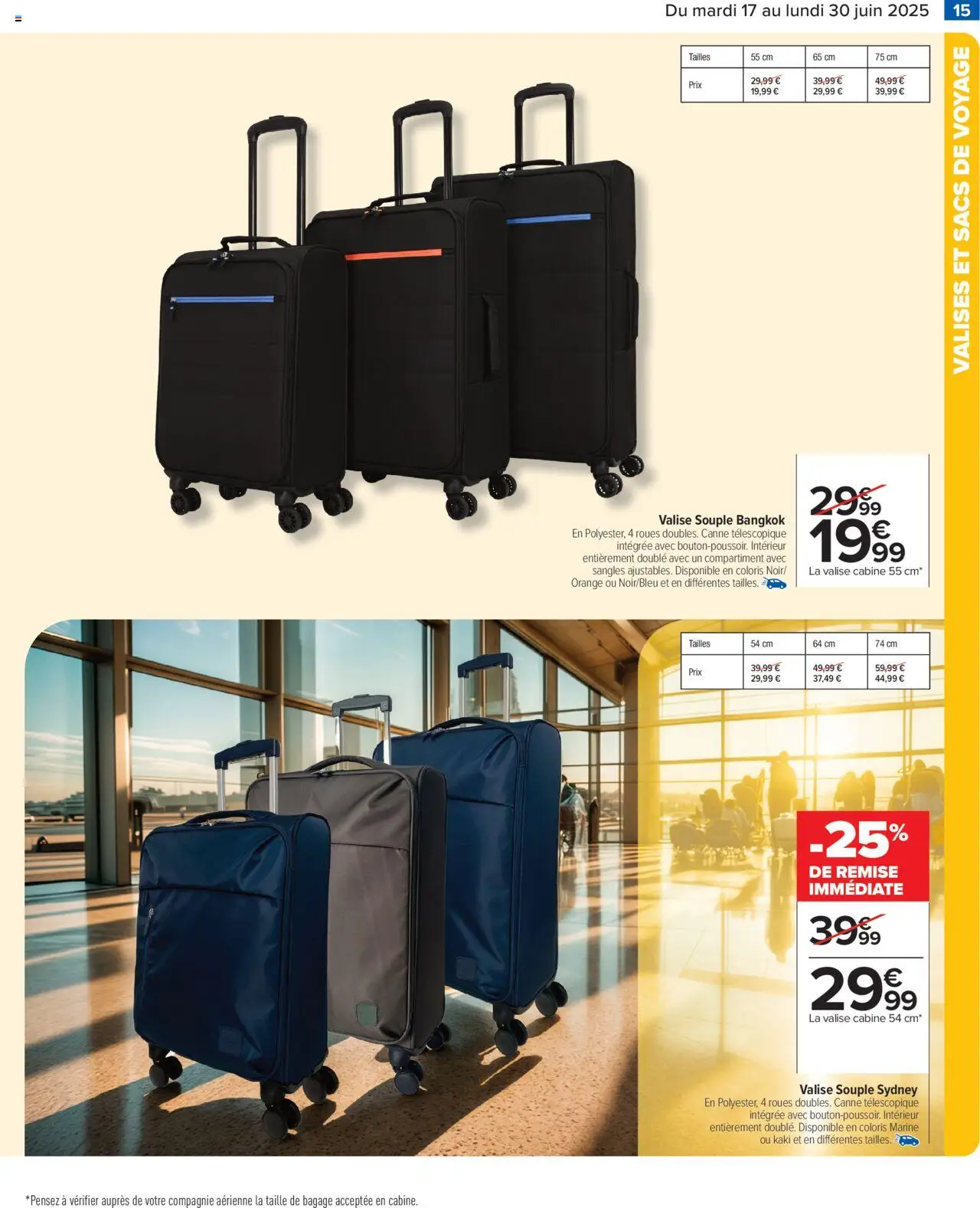  | Page: 17 | Produits: Orange, Kaki, Valise cabine, Valise