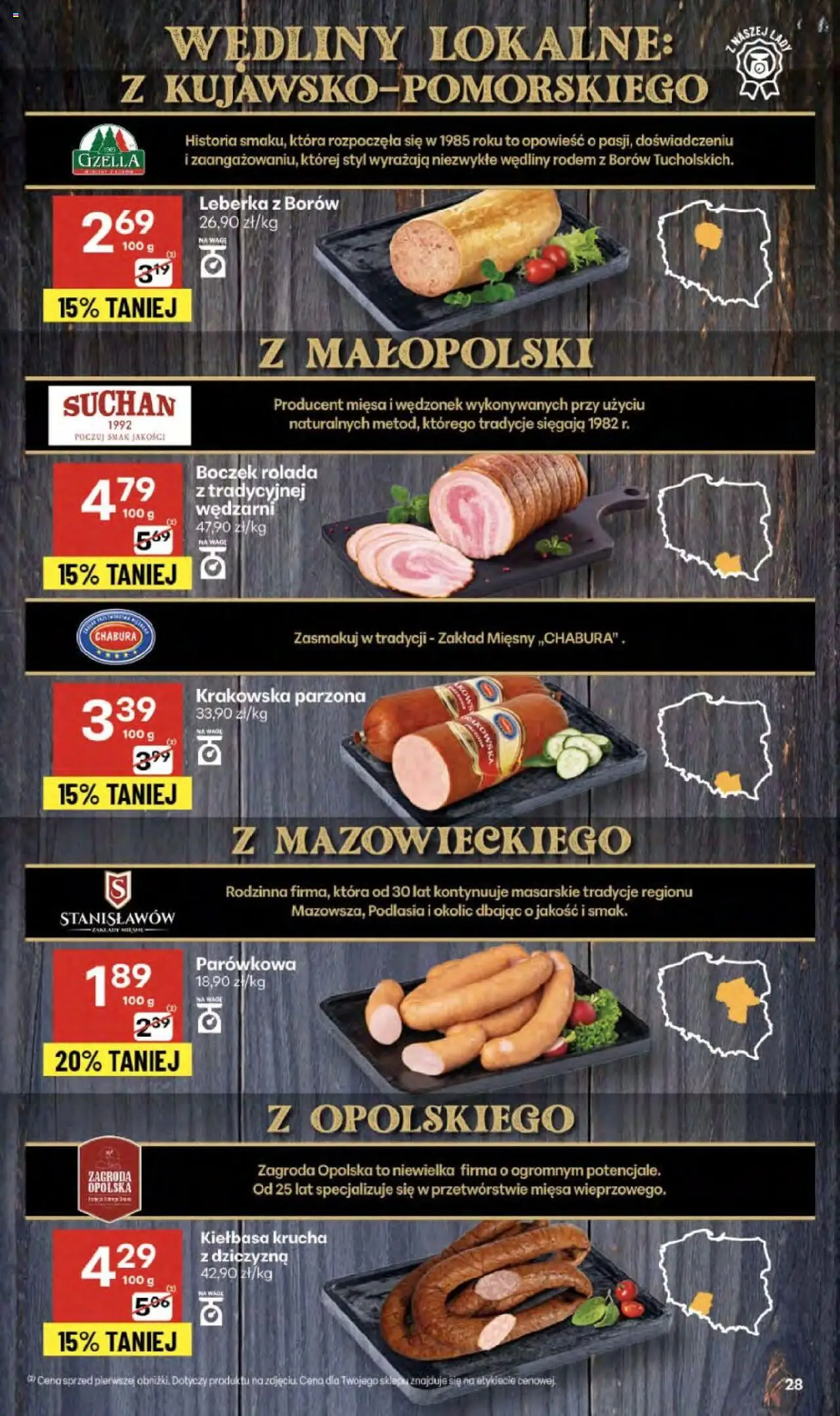 Delikatesy Centrum Gazetka od 02.10.2025 | Strona: 28 | Produkty: Kiełbasa, Rolada, Boczek, Wędliny