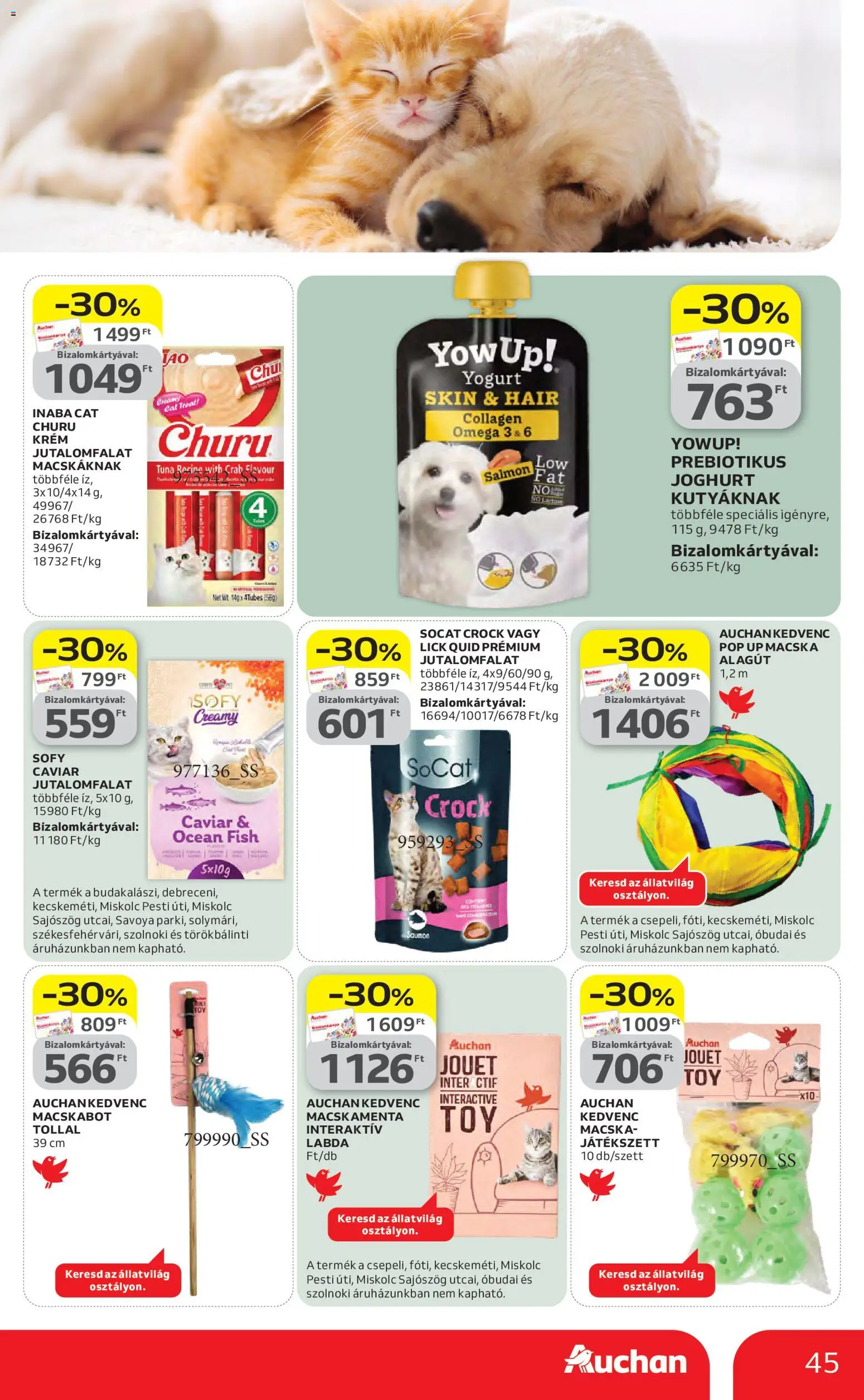 Auchan akciós ujság - amely érvényes a következő dátumtól: 16.04.2026 | Oldal: 45 | Termékek: Omega 3, Joghurt