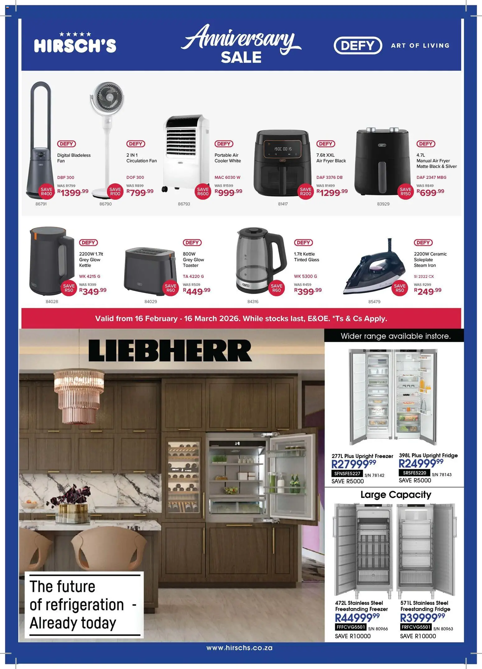 New Hirsch's catalogue – valid from 17.02.2026 | Page: 16 | Products: Art, Freezer, Iron, Air fryer