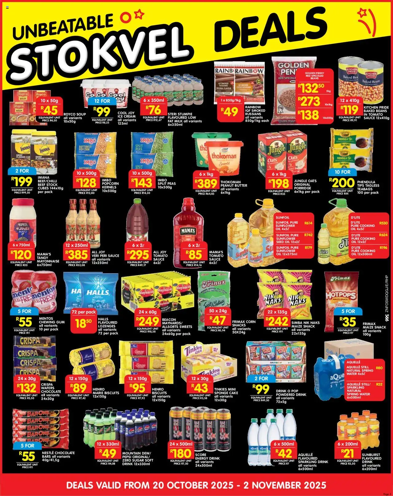 New Shoprite catalogue – valid from 20.10.2025 | Page: 7 | Products: Beans, Beef, Mayonnaise, Sugar