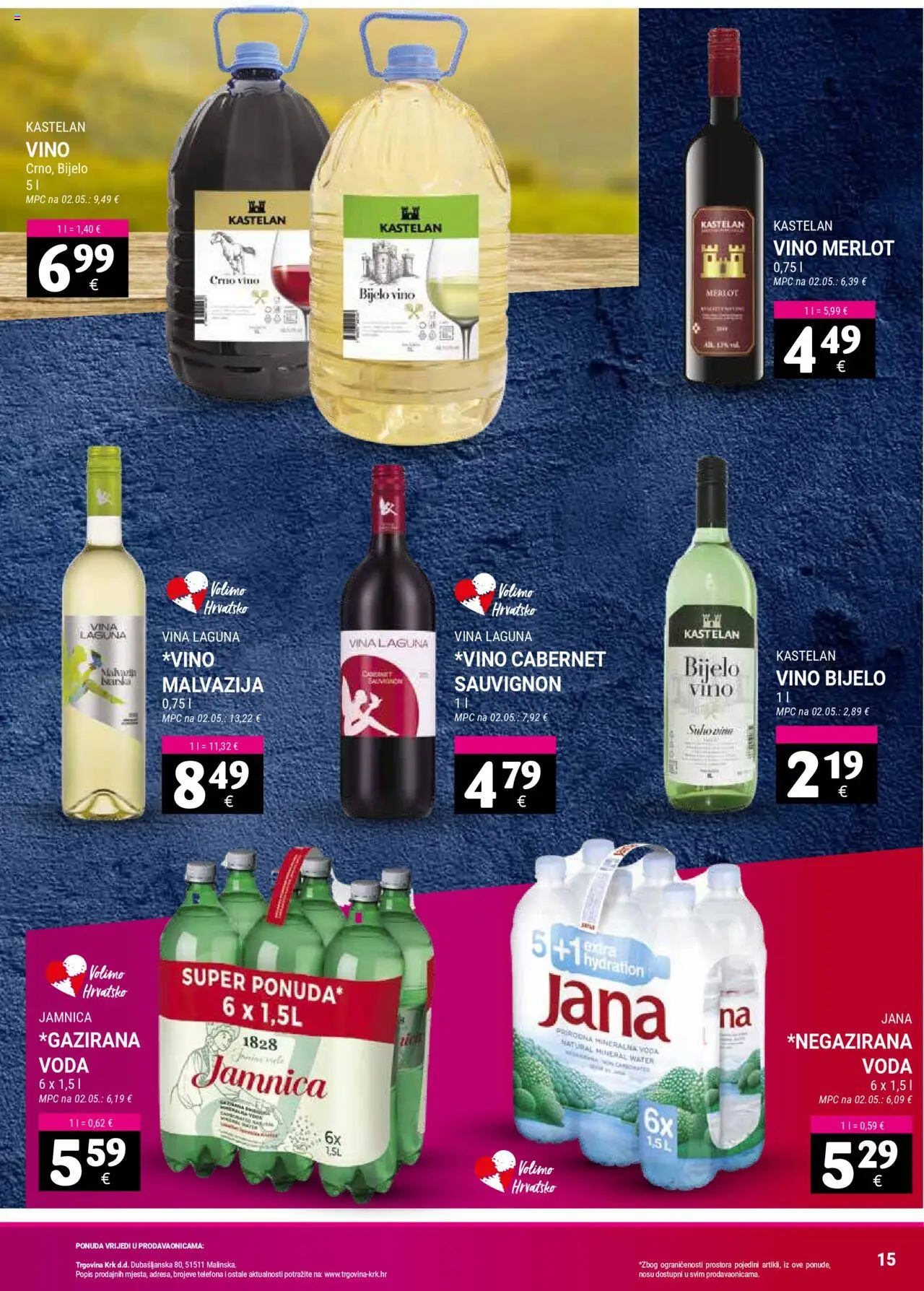 Trgovina Krk katalog | vrijedi od 16.09.2025 | Stranica: 15 | Proizvodi: Vino, Crno vino, Jamnica, Voda