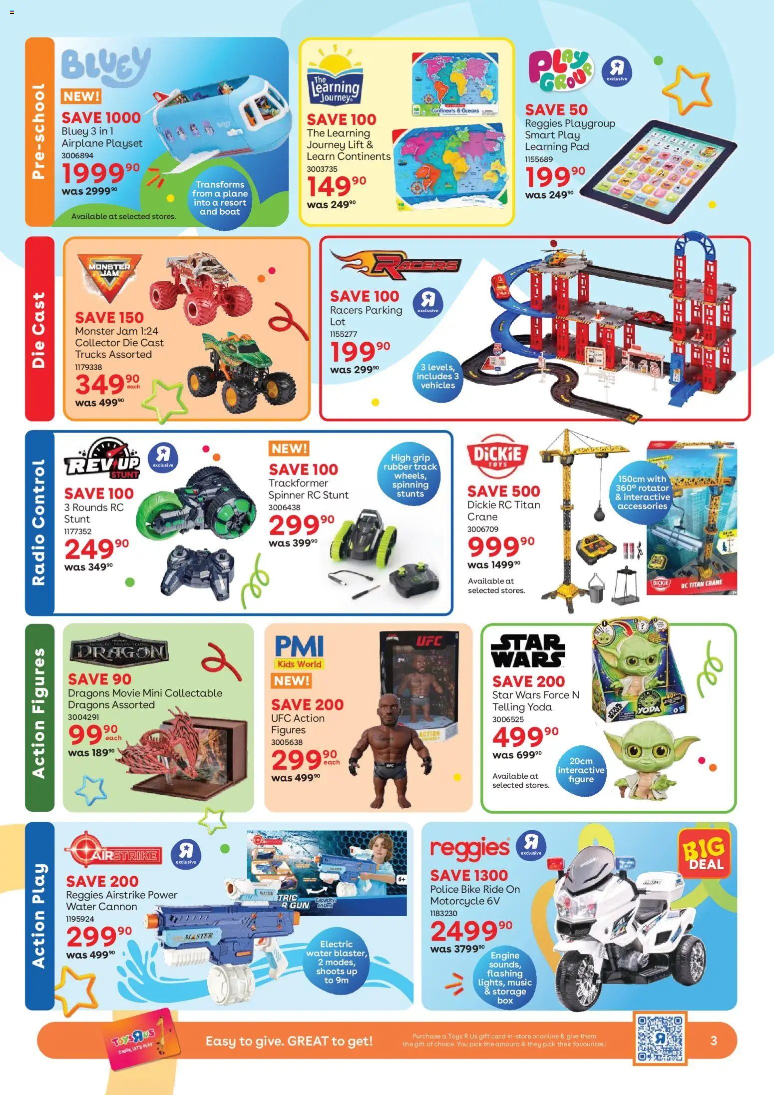 New Toys R Us catalogue – valid from 23.04.2026 | Page: 3 | Products: Gift card, Radio, Playset, Toys