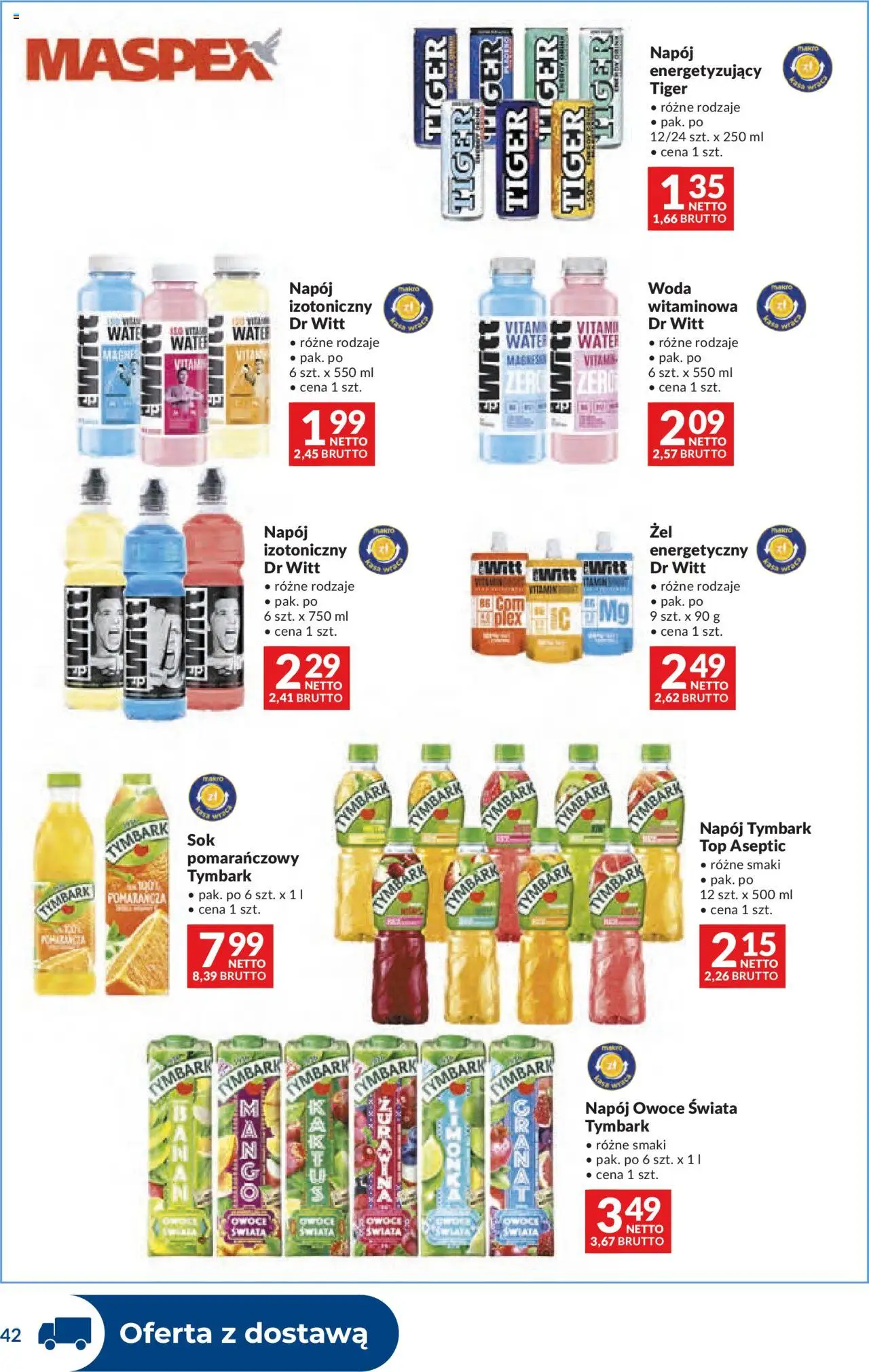 Makro Gazetka - Dystrybucja do sklepów od 16.09.2025 | Strona: 42 | Produkty: Top, Woda, Owoce