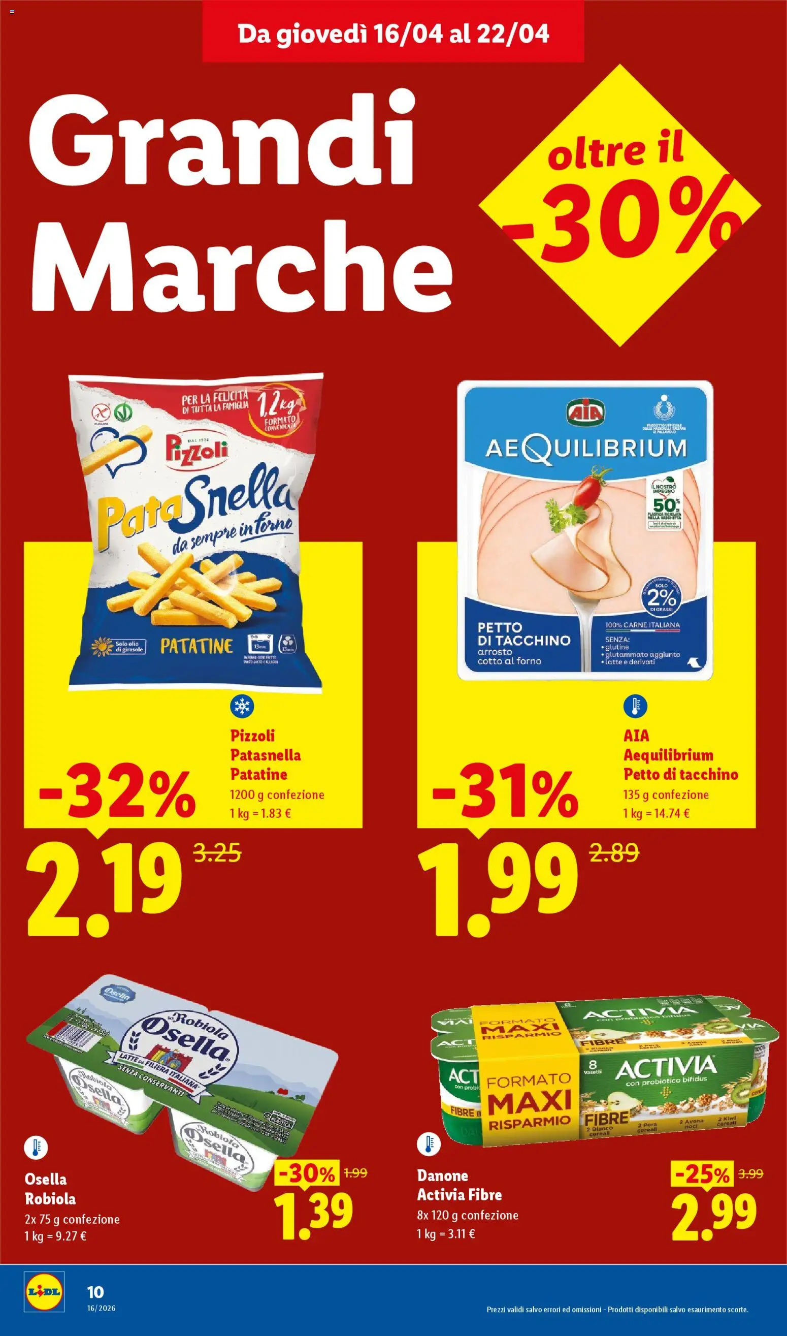 Volantino Lidl del 16.04.2026 | Pagina: 10 | Prodotti: Yogurt, Patatine, Olio, Forno