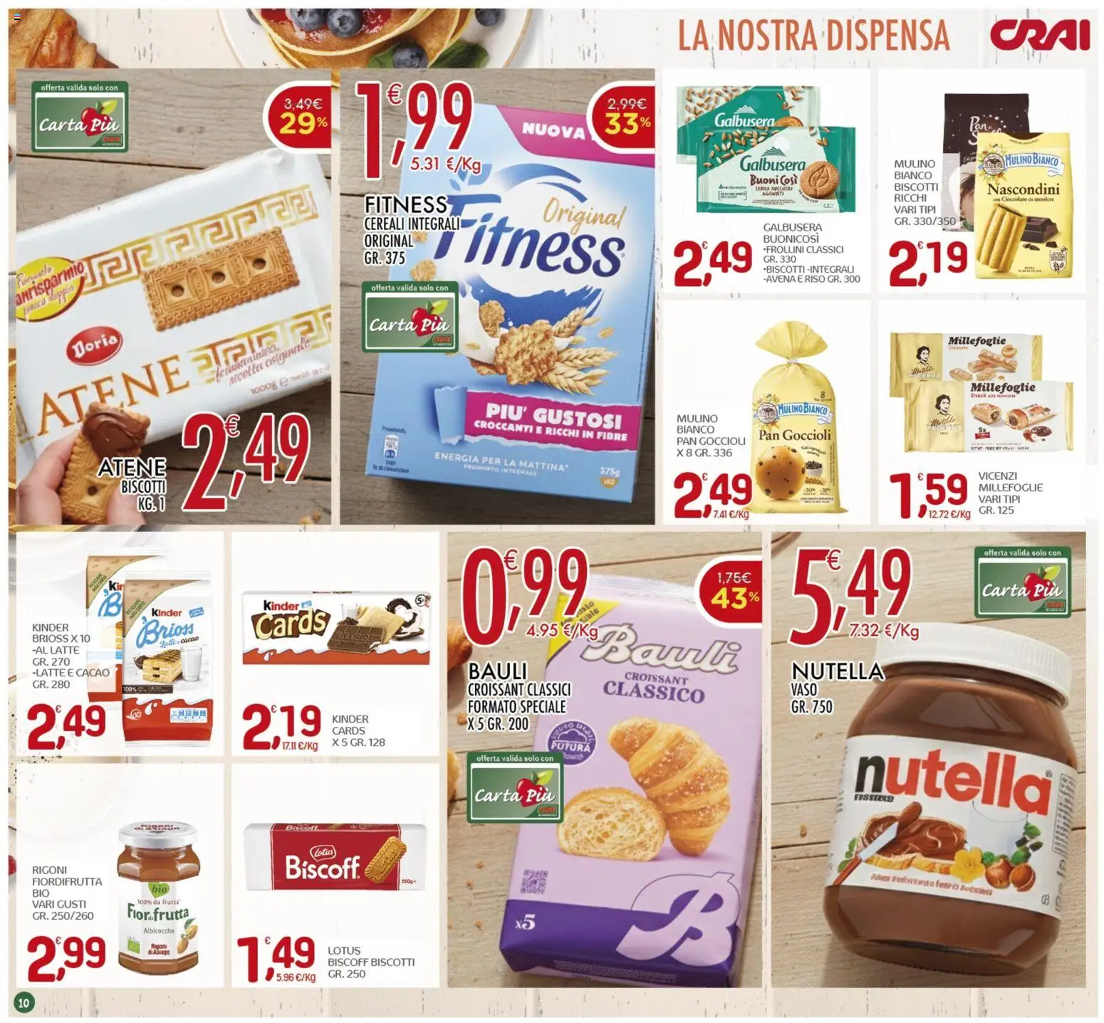Volantino CRAI del 19.02.2026 | Pagina: 10 | Prodotti: Riso, Biscotti, Cacao, Vaso