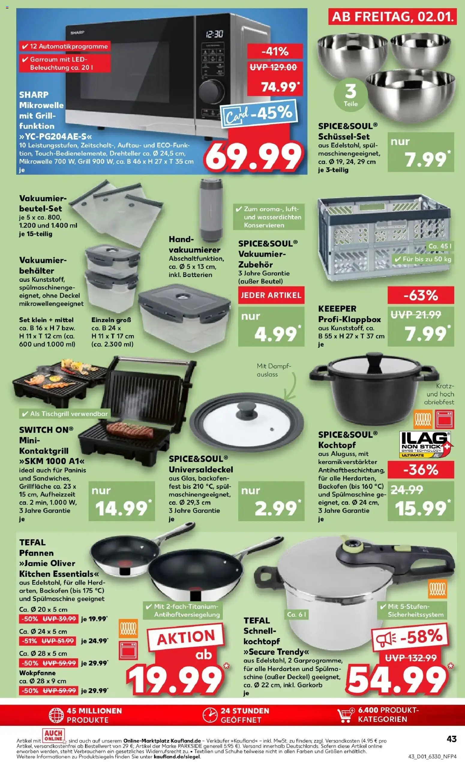 Kaufland prospekt Salzgitter	 – gültig ab 02.01.2026 | Seite: 43 | Produkte: Herd, Grill, Box, Wok