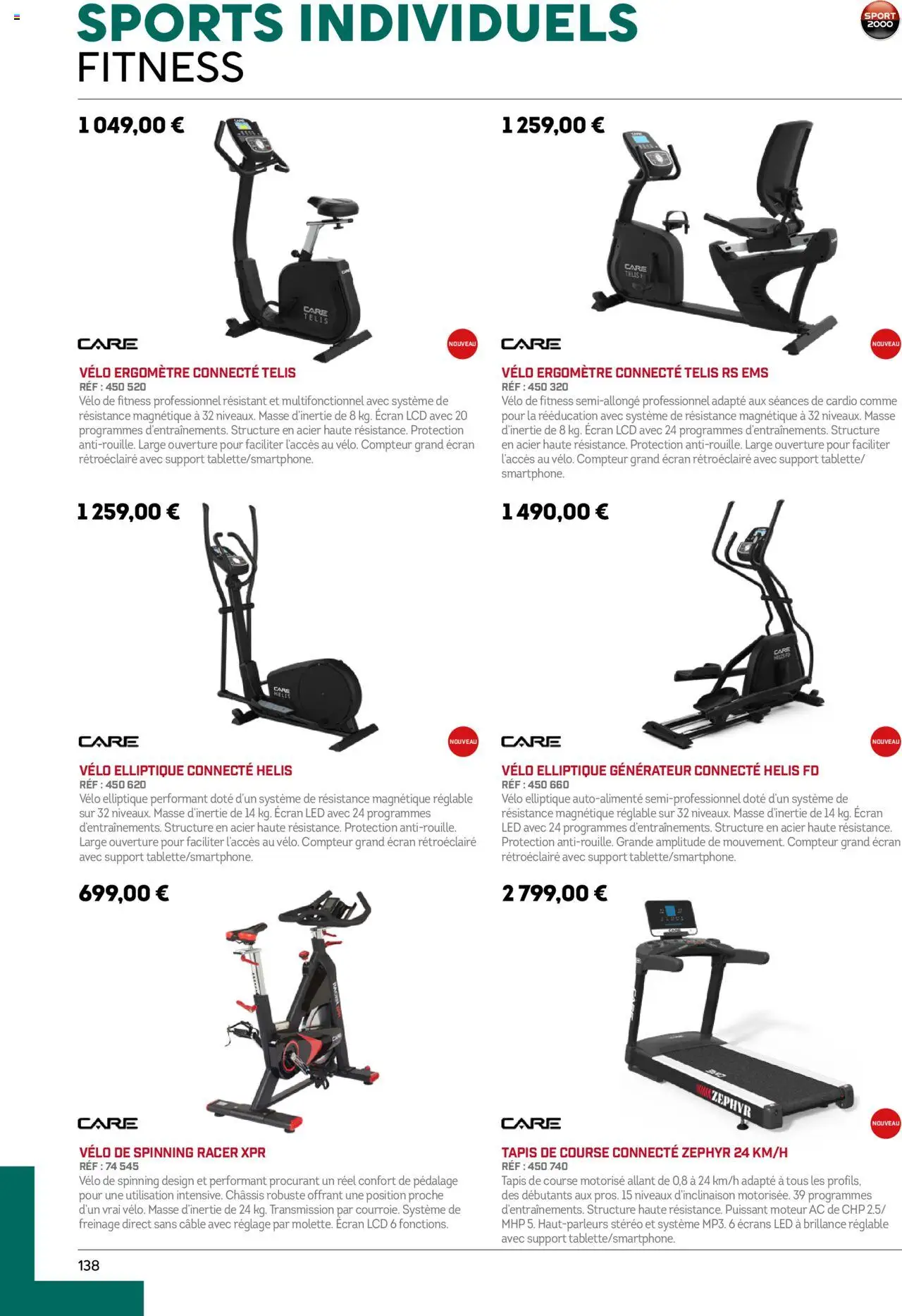 {H1} | Page: 138 | Produits: Vélo, Câble, Vélo elliptique, Tapis