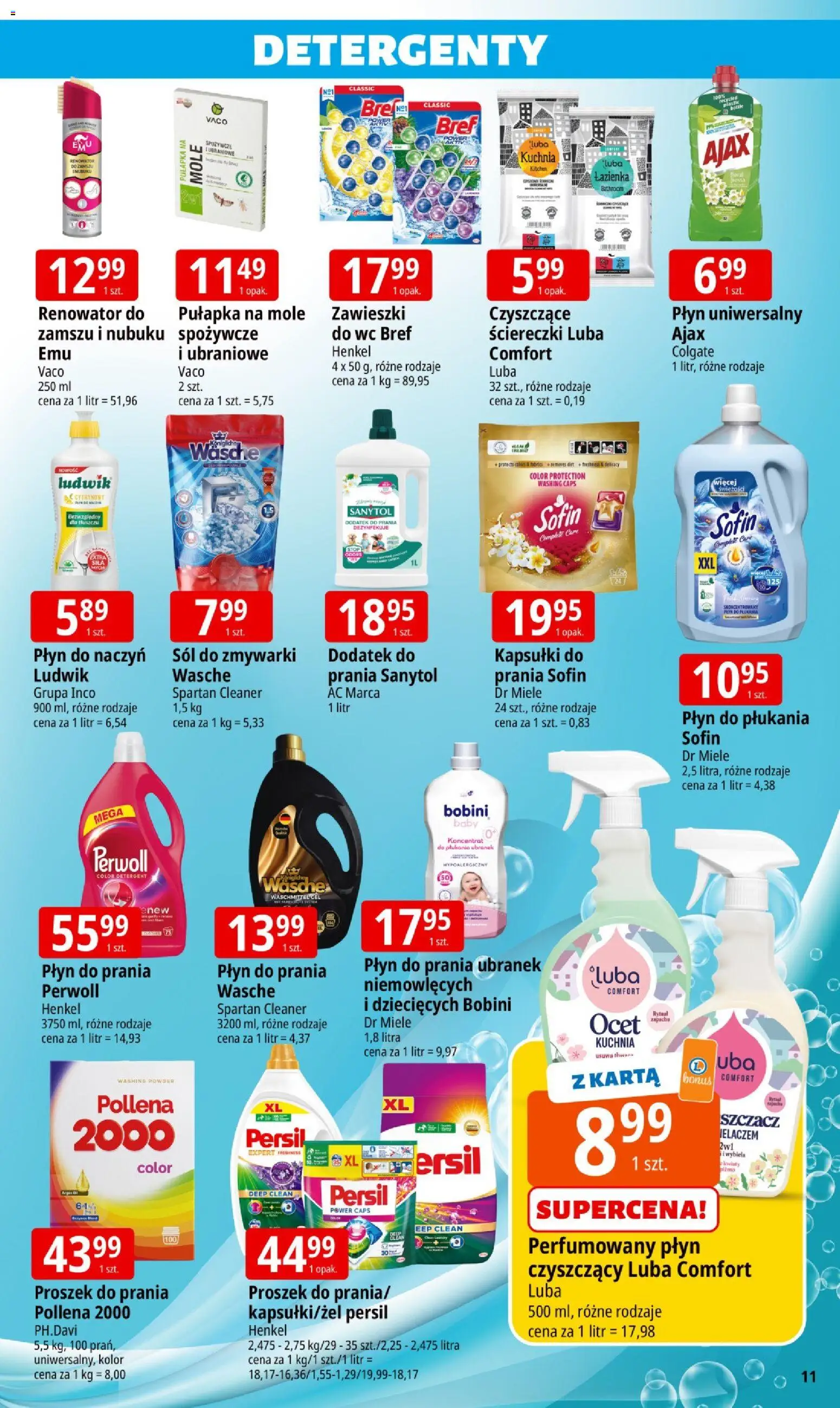 E.Leclerc Gazetka - Warszawa Jerozolimskie od 13.11.2025 | Strona: 11 | Produkty: Cleaner, Sól do zmywarki, Proszek do prania, Sól