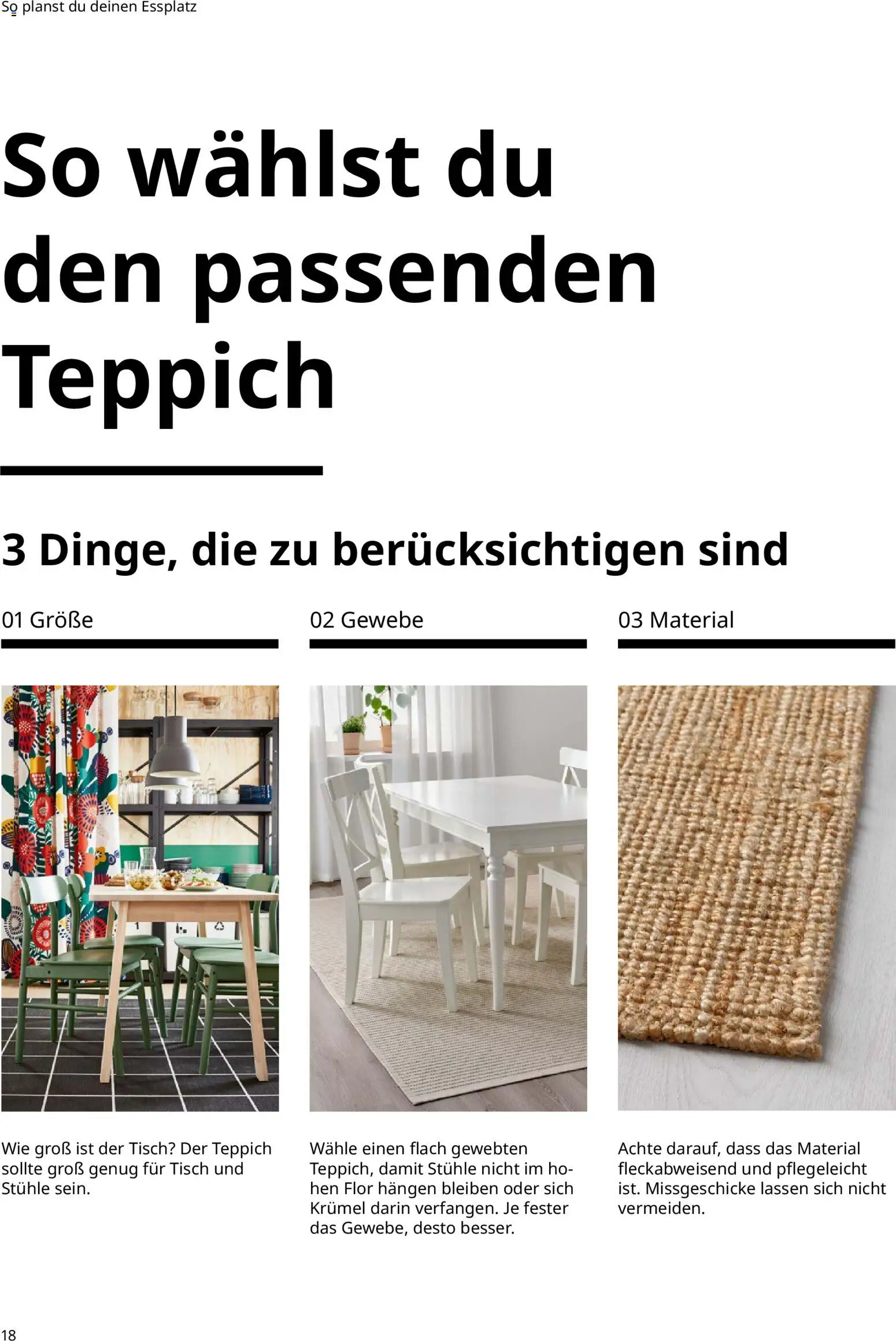 Ikea Essplatz – gültig ab 02.01.2026 | Seite: 18 | Produkte: Tisch, Teppich
