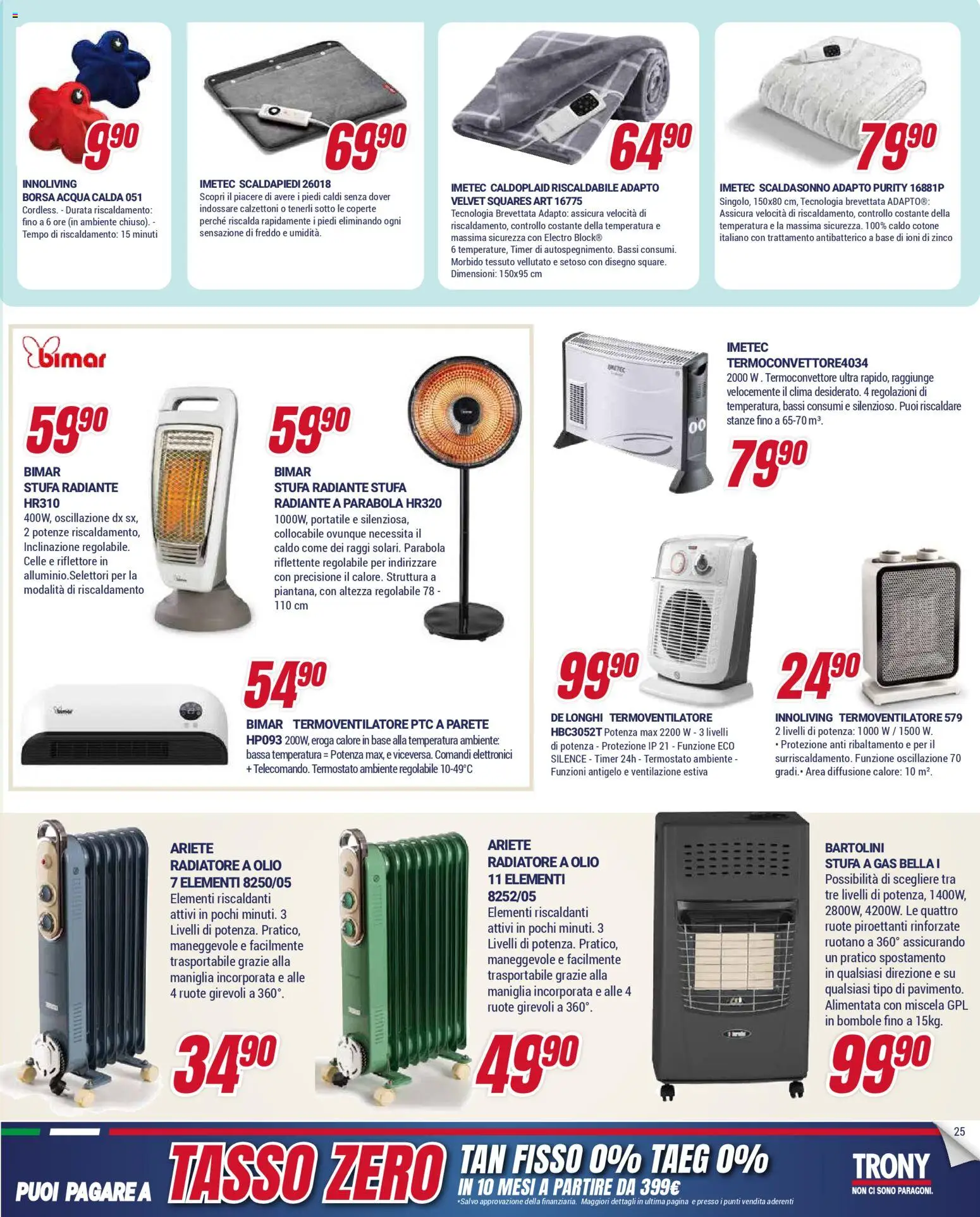 Volantino Trony del 15.01.2026 | Pagina: 25 | Prodotti: Acqua, Stufa, Borsa, Stufa a gas