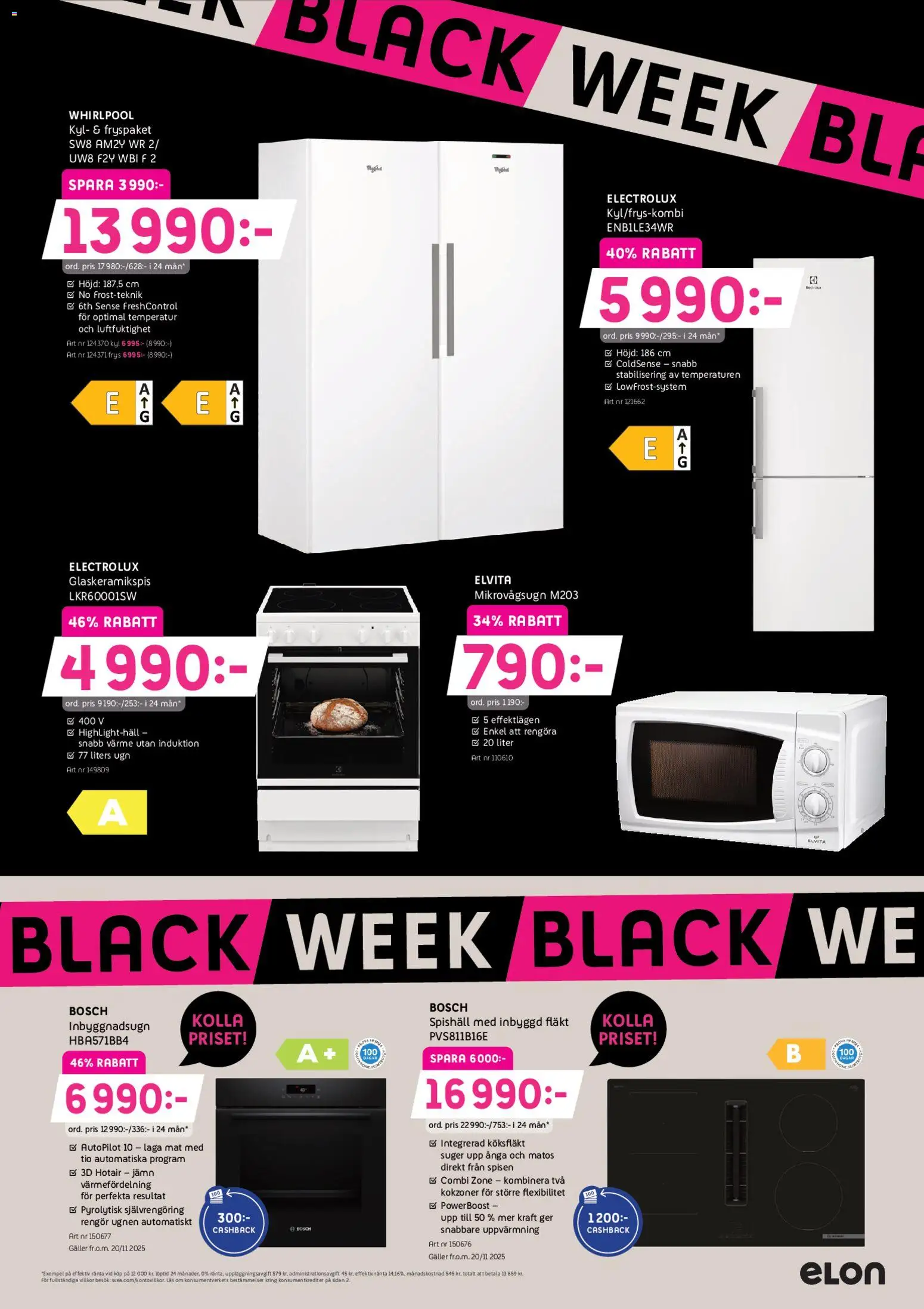 Elon reklamblad aktuell från 17.11.2025 | Sida: 3 | Produkter: Köksfläkt, Fläkt, Frys, Mikrovågsugn
