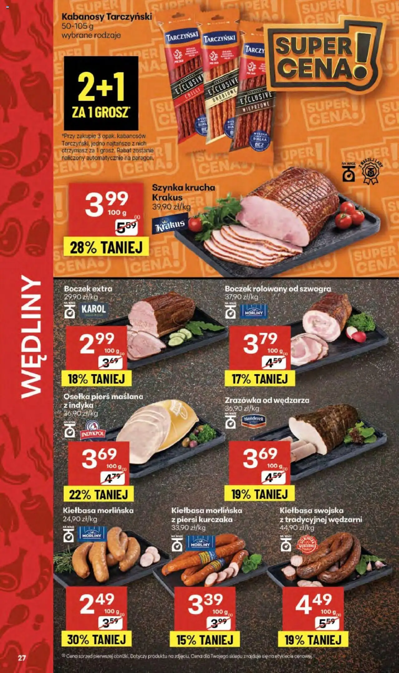 Delikatesy Centrum Gazetka od 16.10.2025 | Strona: 27 | Produkty: Osełka, Kabanosy, Boczek, Wędliny