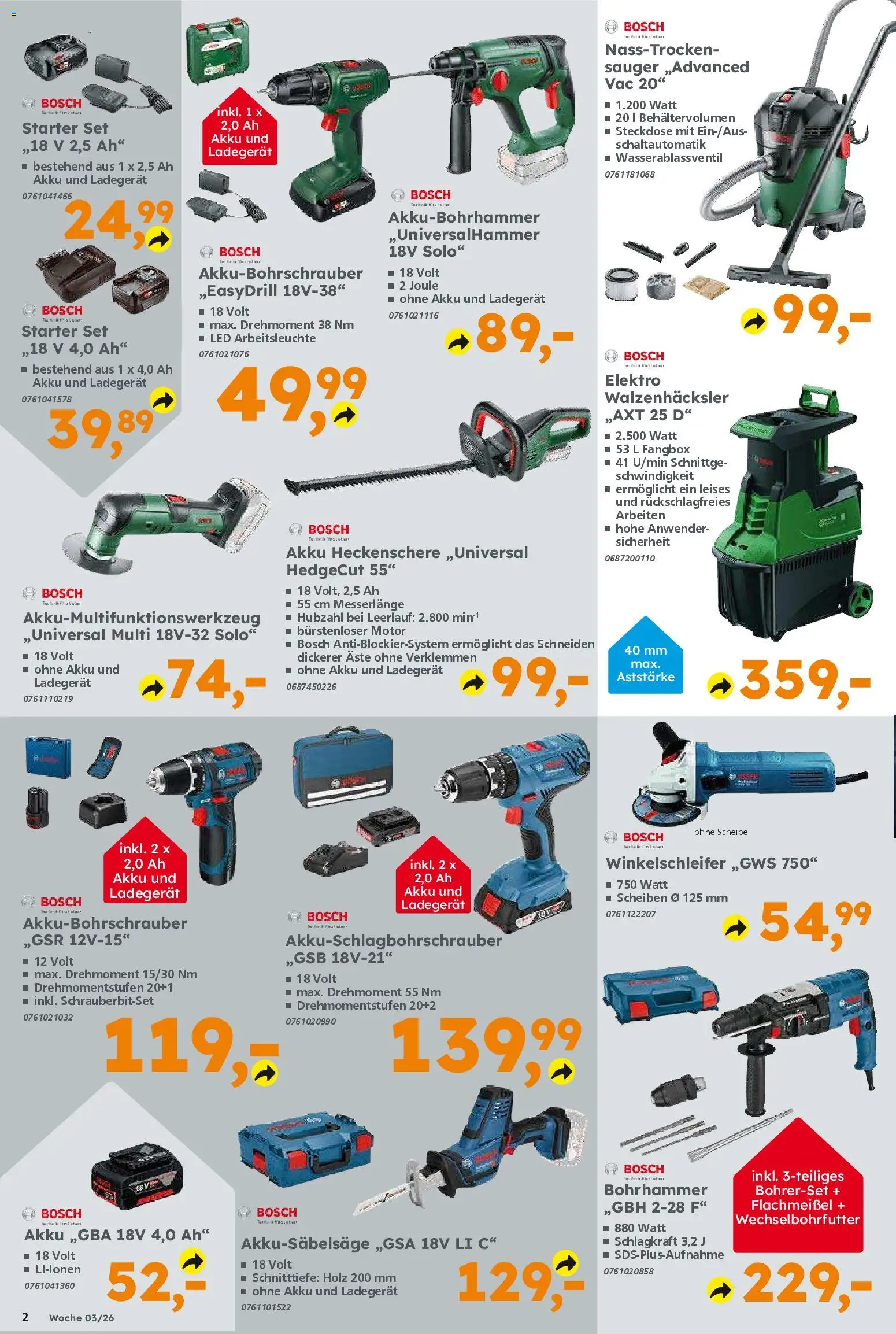 Globus Baumarkt Prospekt 	 – gültig ab 12.01.2026 | Seite: 2 | Produkte: Bosch, Steckdose, Ladegerät