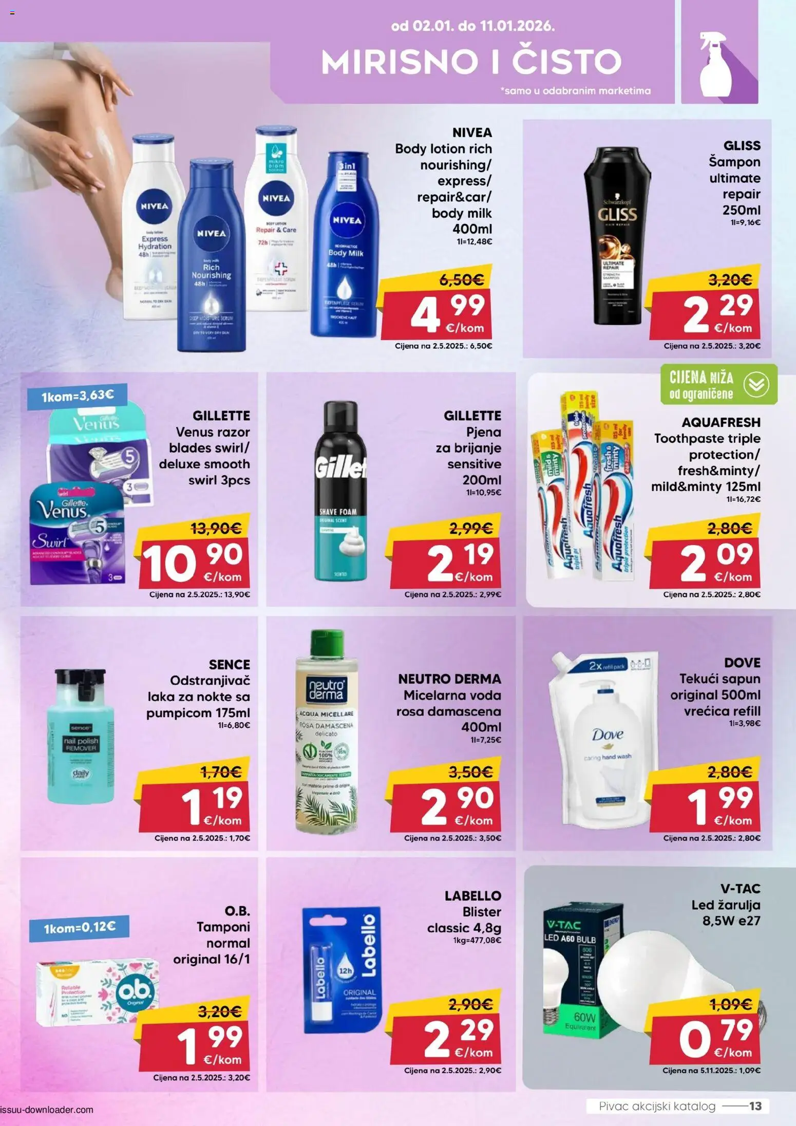 Pivac katalog | vrijedi od 02.01.2026 | Stranica: 13 | Proizvodi: Labello, Tamponi, Sapun, Nivea