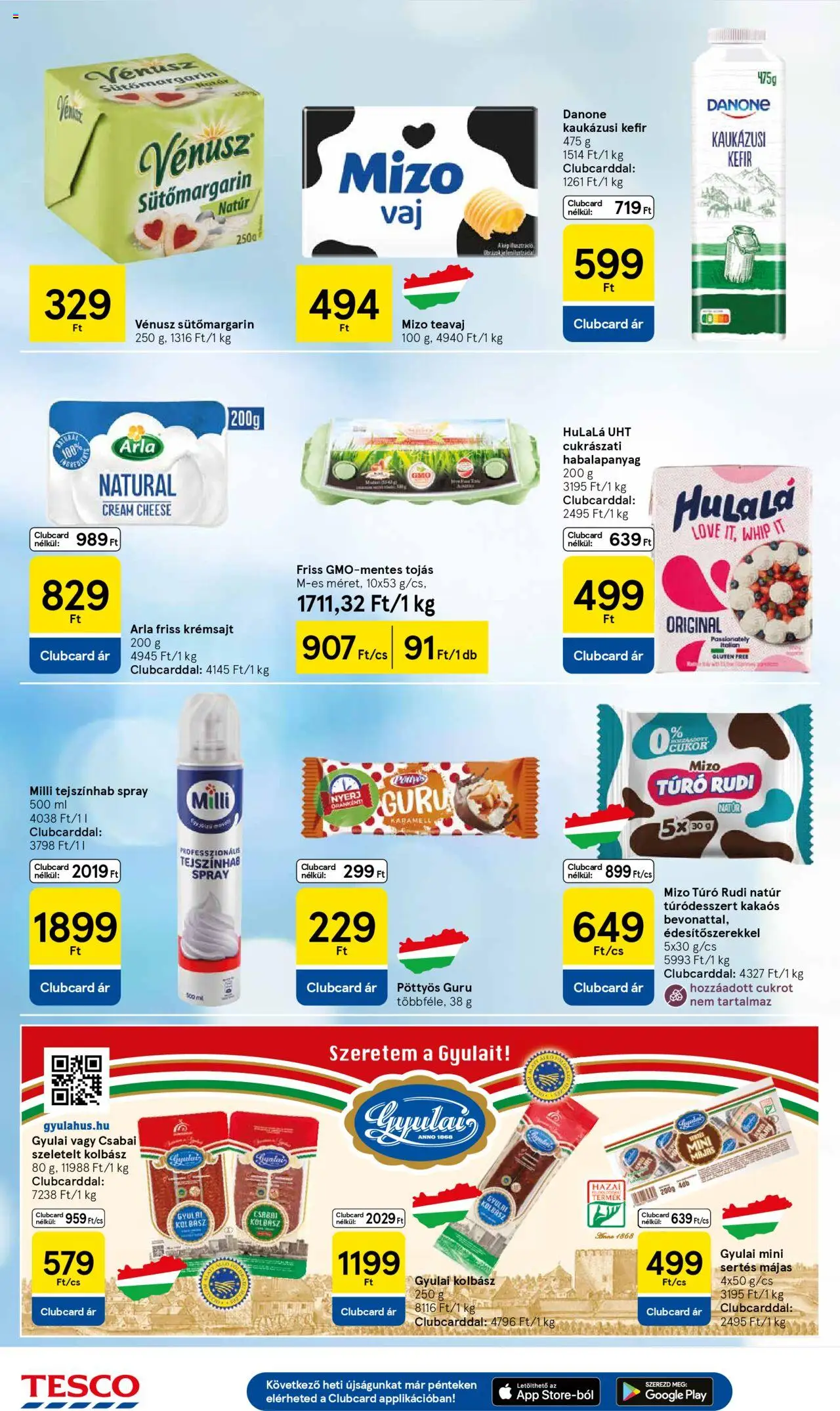 Tesco akciós ujság - amely érvényes a következő dátumtól: 28.08.2025 | Oldal: 18 | Termékek: Kefir, Túró rudi, Kaukázusi kefír, Túró