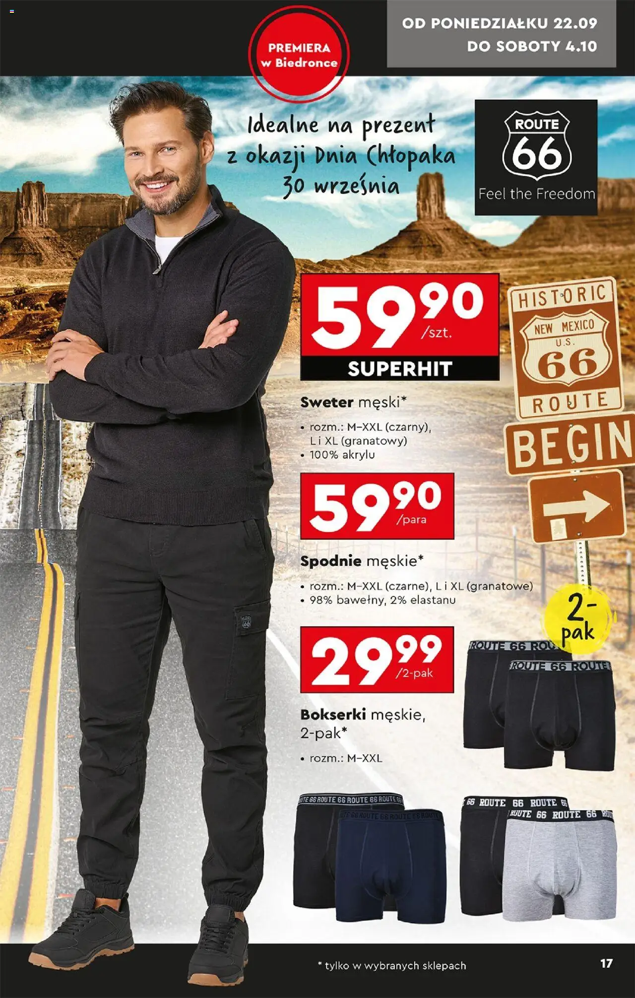 Biedronka gazetka - Hity i inspiracje od 20.09.2025 | Strona: 21 | Produkty: Sweter, Spodnie, Bokserki