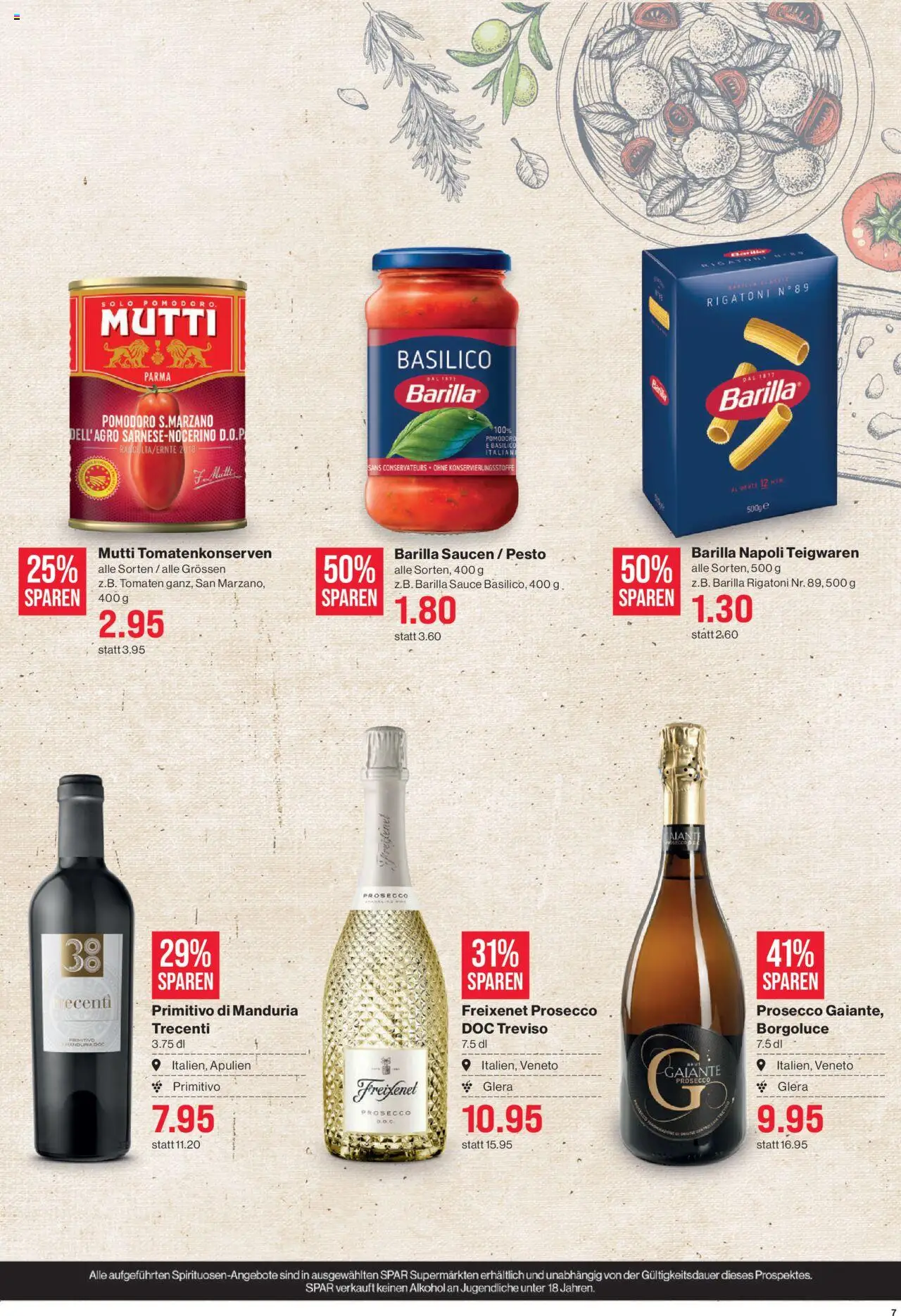 SPAR Aktionen – gültig ab 16.10.2025 | Seite: 7 | Produkte: Barilla, Teigwaren, Tomaten