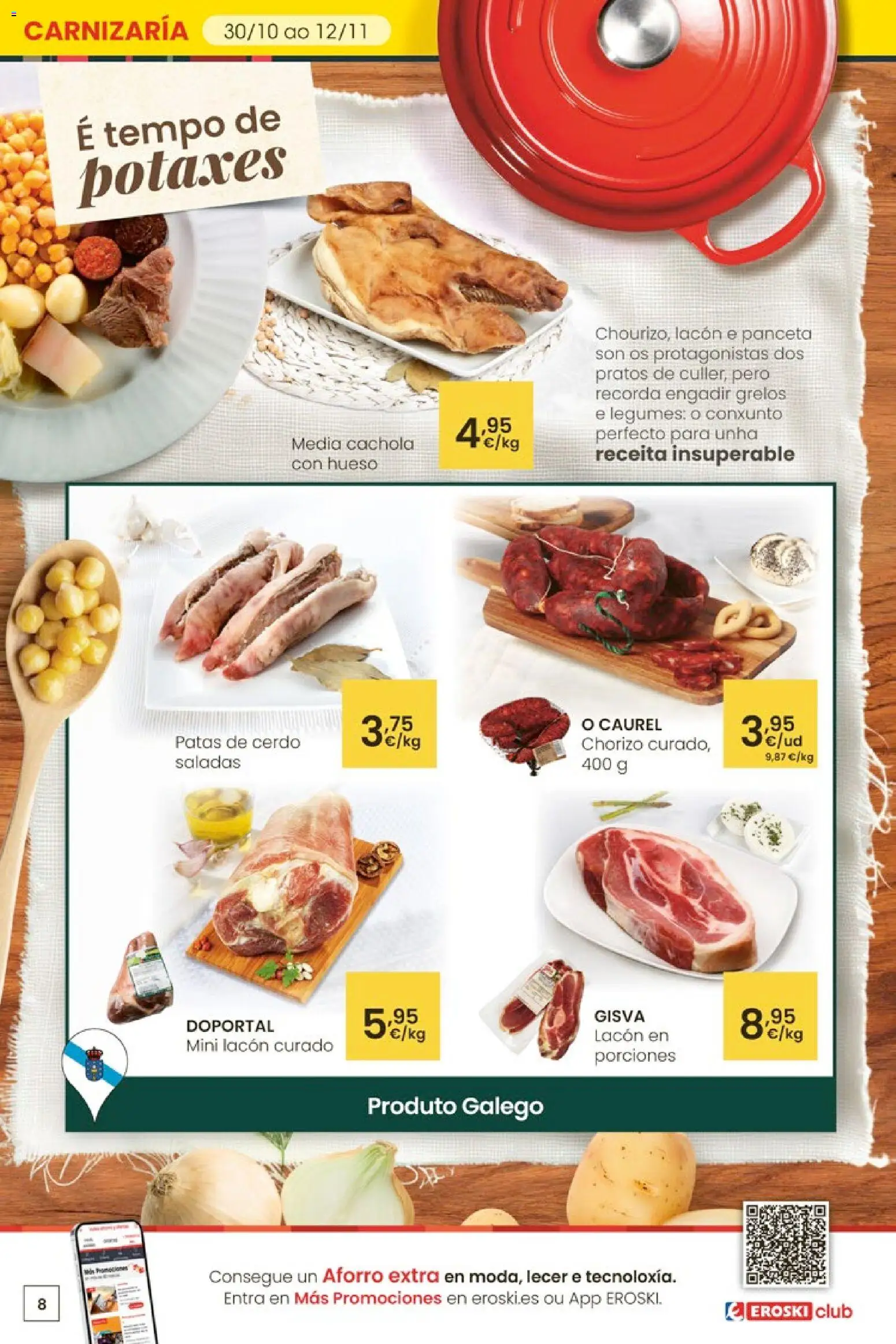 Eroski - Oferta 3x2 │ válido desde el 30.10.2025 | Página: 8 | Productos: Ηλεκτρικός φούρνος, Cerdo