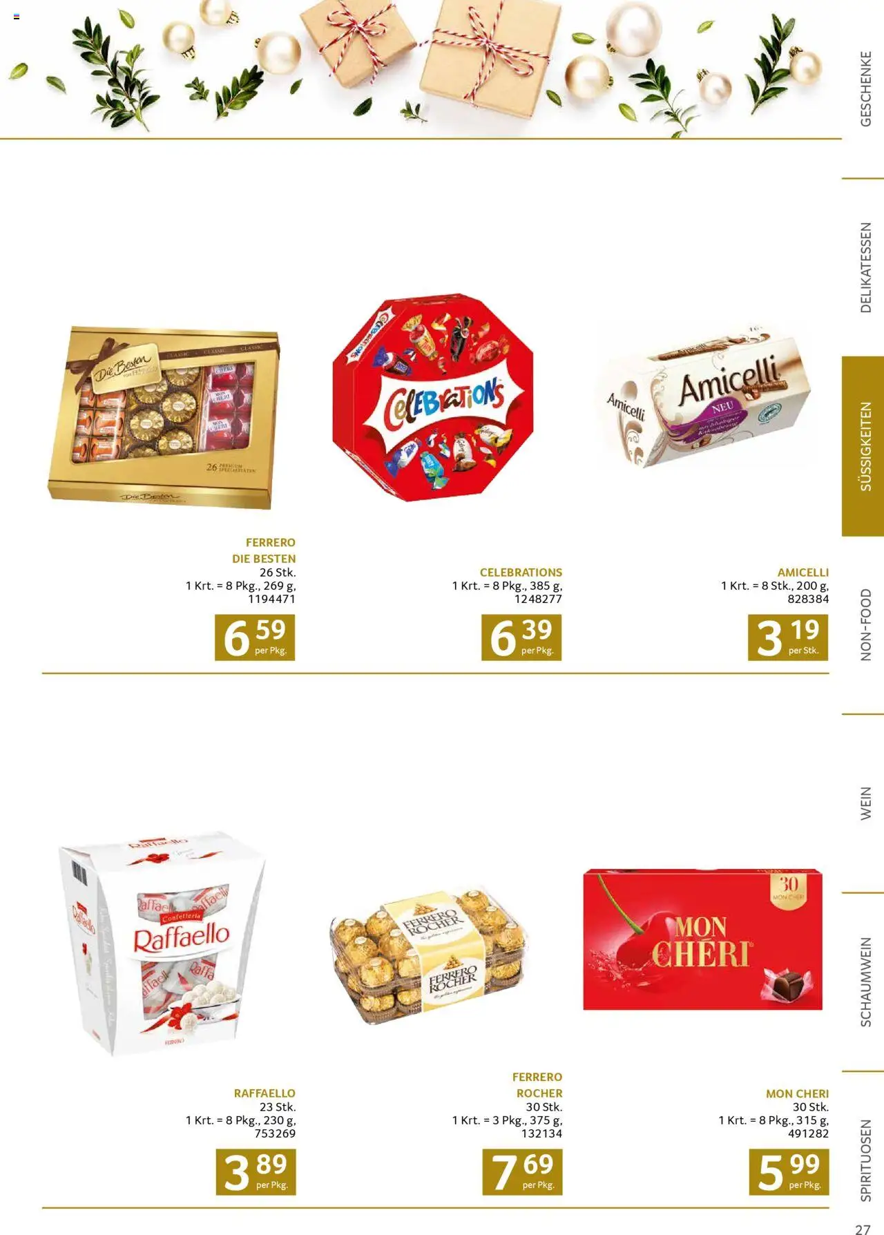 Transgourmet Weihnachtskatalog 2025 gültig ab 13.10.2025 | Seite: 27 | Produkte: Süßigkeiten, Wein