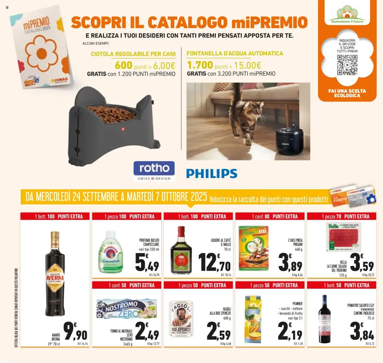 Volantino Conad del 24.09.2025 | Pagina: 40 | Prodotti: Tonno, Liquore, Ciotola, Amaro