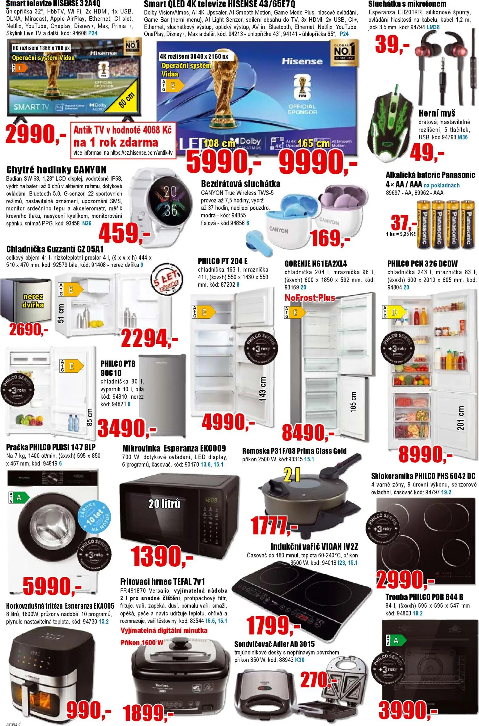 Eva supermarket leták od 22.04.2026 | Strana: 4 | Produkty: Sluchátka, Apple, Tefal, Baterie