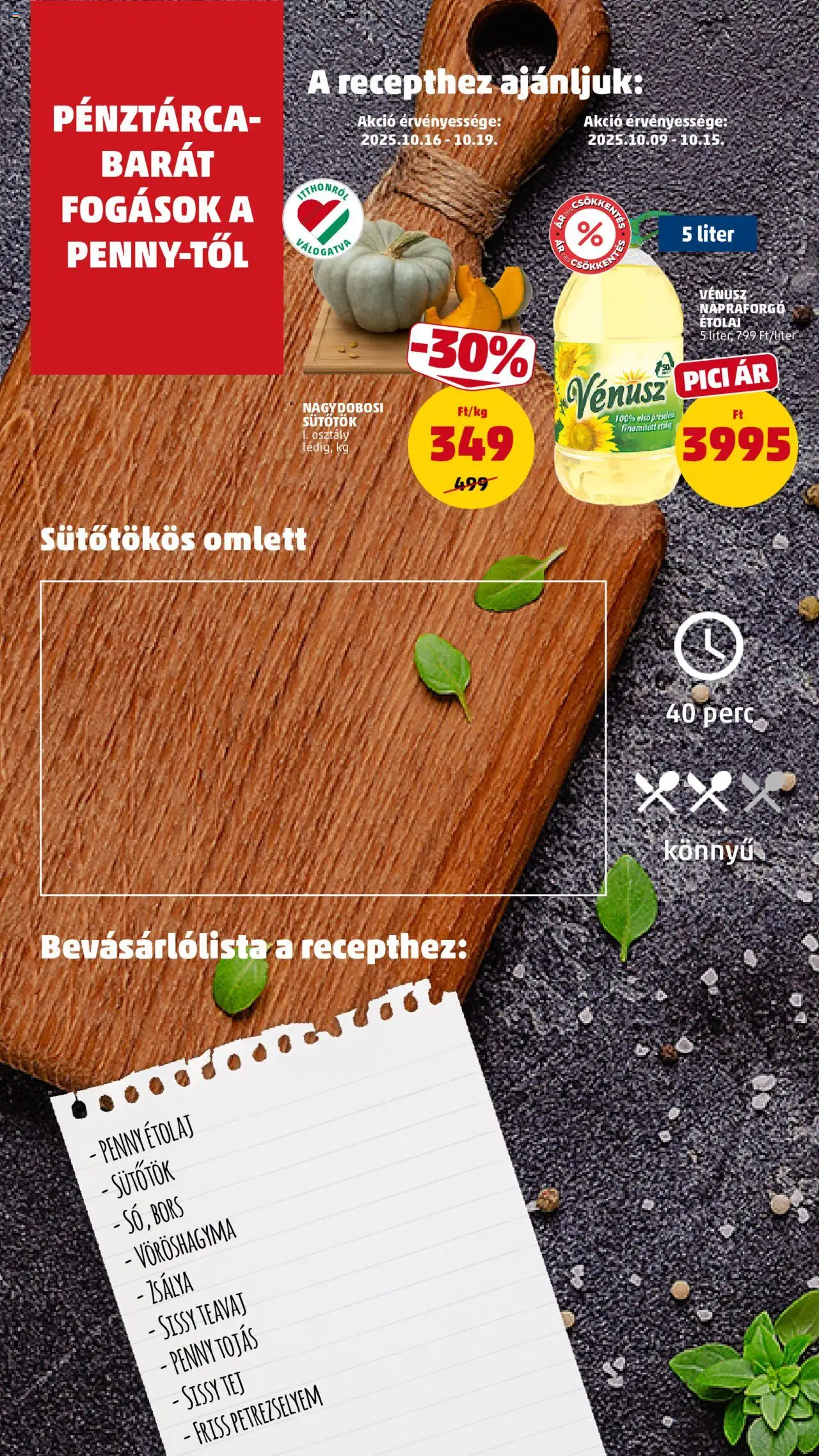 PENNY akciós ujság - amely érvényes a következő dátumtól: 16.10.2025 | Oldal: 12 | Termékek: Petrezselyem, Étolaj, Tojás, Bors