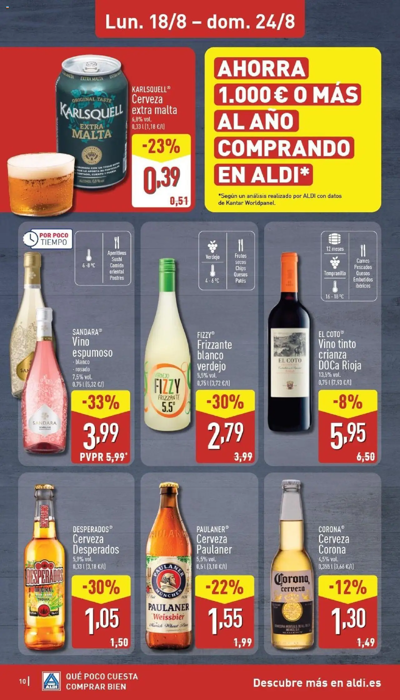 Aldi folleto Península │ válido desde el 18.08.2025 | Página: 10 | Productos: Vino, Νυχτικό, Σιδερώστρα, Παρμεζάνα
