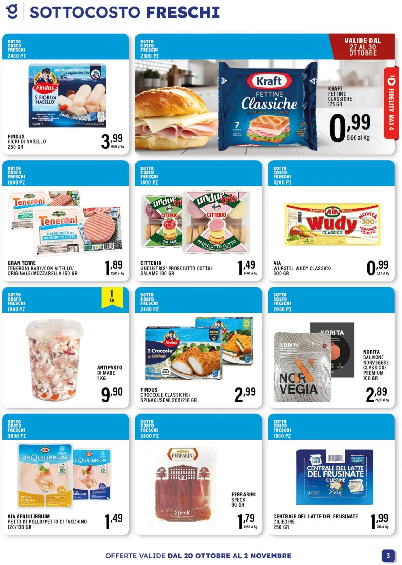 Volantino GECOP del 20.10.2025 | Pagina: 3 | Prodotti: Prosciutto Cotto, Tacchino, Forno, Hamburger