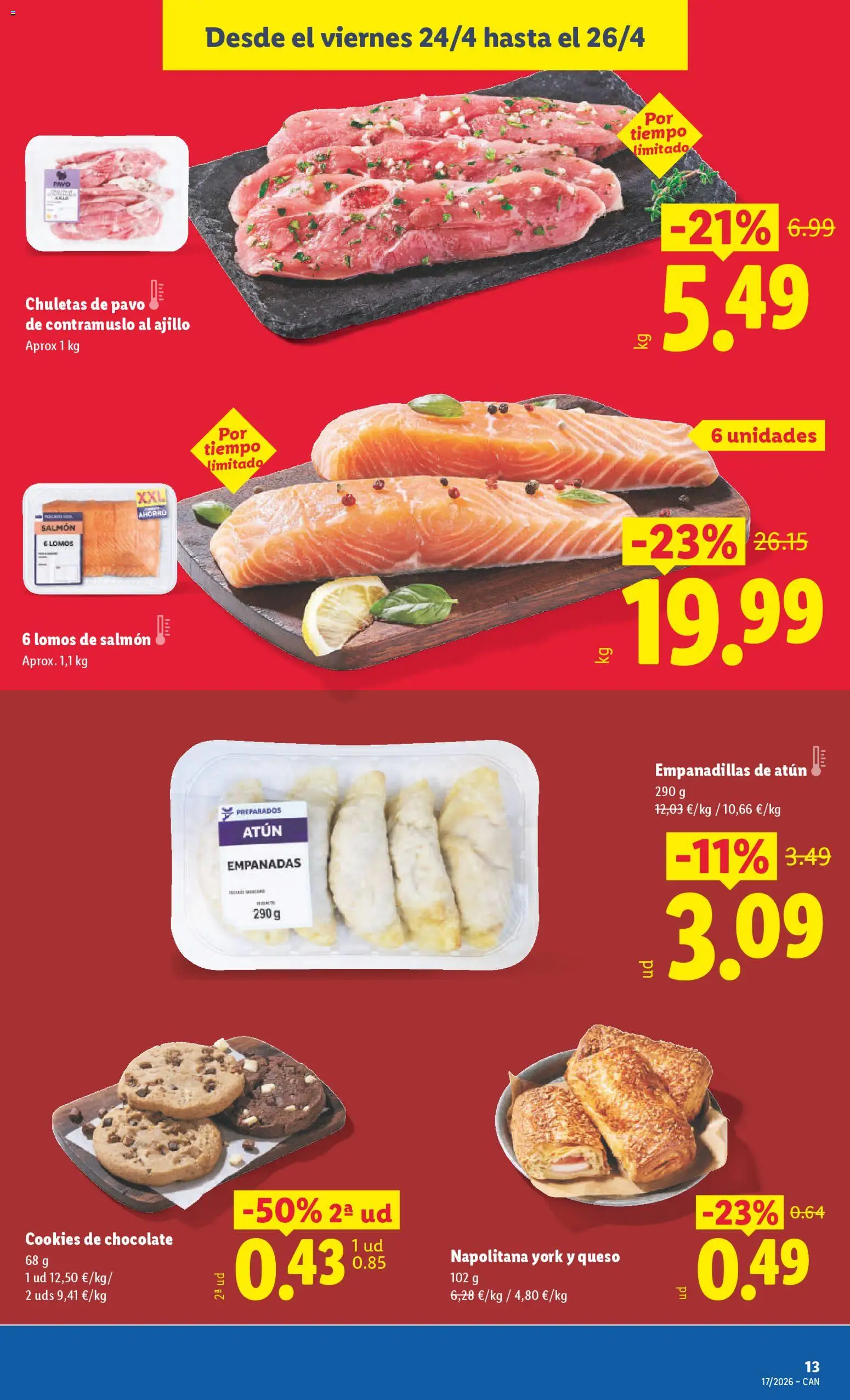 Lidl Canarias │ válido desde el 20.04.2026 | Página: 23 | Productos: Chuletas de pavo, Queso, Chocolate