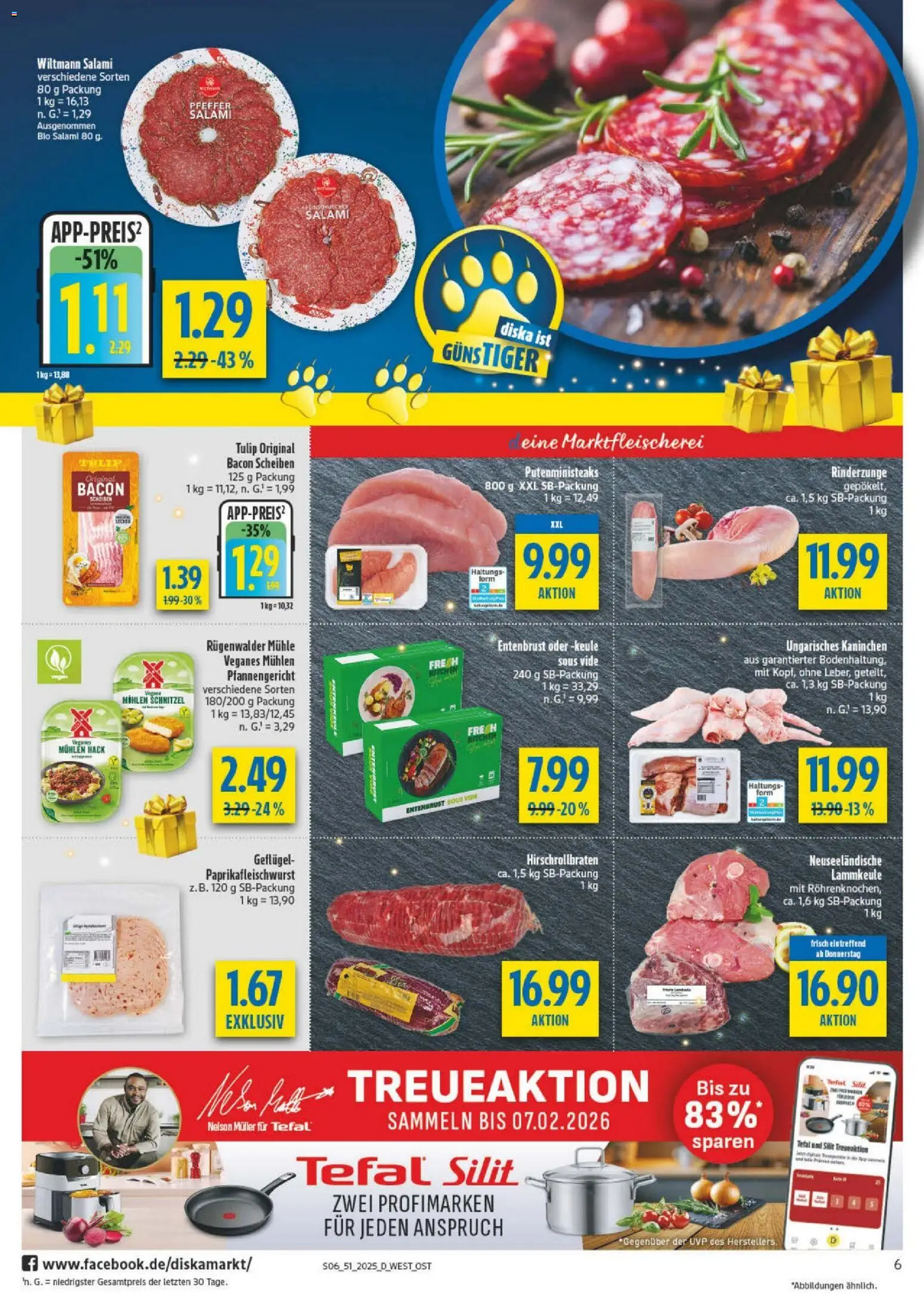 Diska - Diska Angebote Sachsen-Thüringen KW51 – gültig ab 15.12.2025 | Seite: 6 | Produkte: Kaninchen, Schnitzel, Pfeffer, Salami