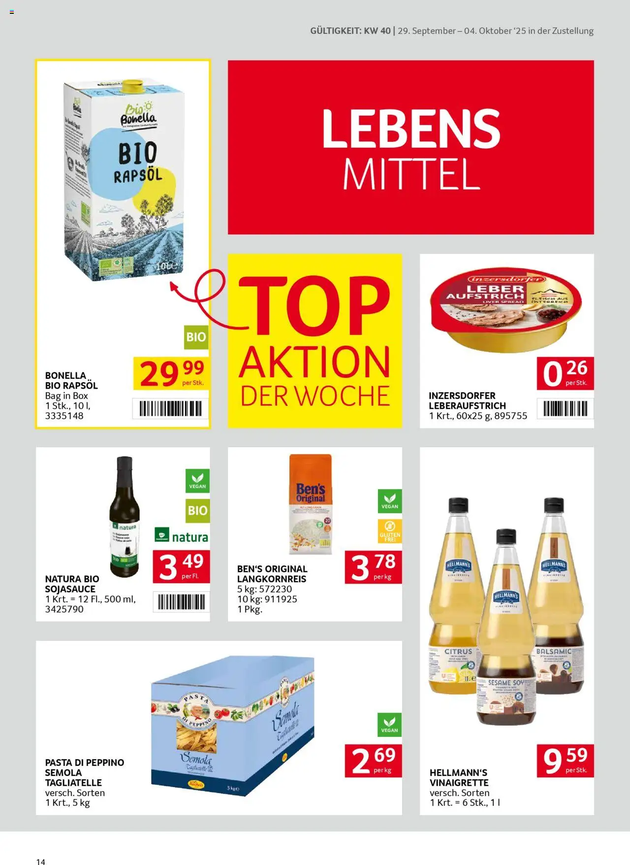 Transgourmet Zustellaktion gültig ab 28.09.2025 | Seite: 14 | Produkte: Pasta, Box