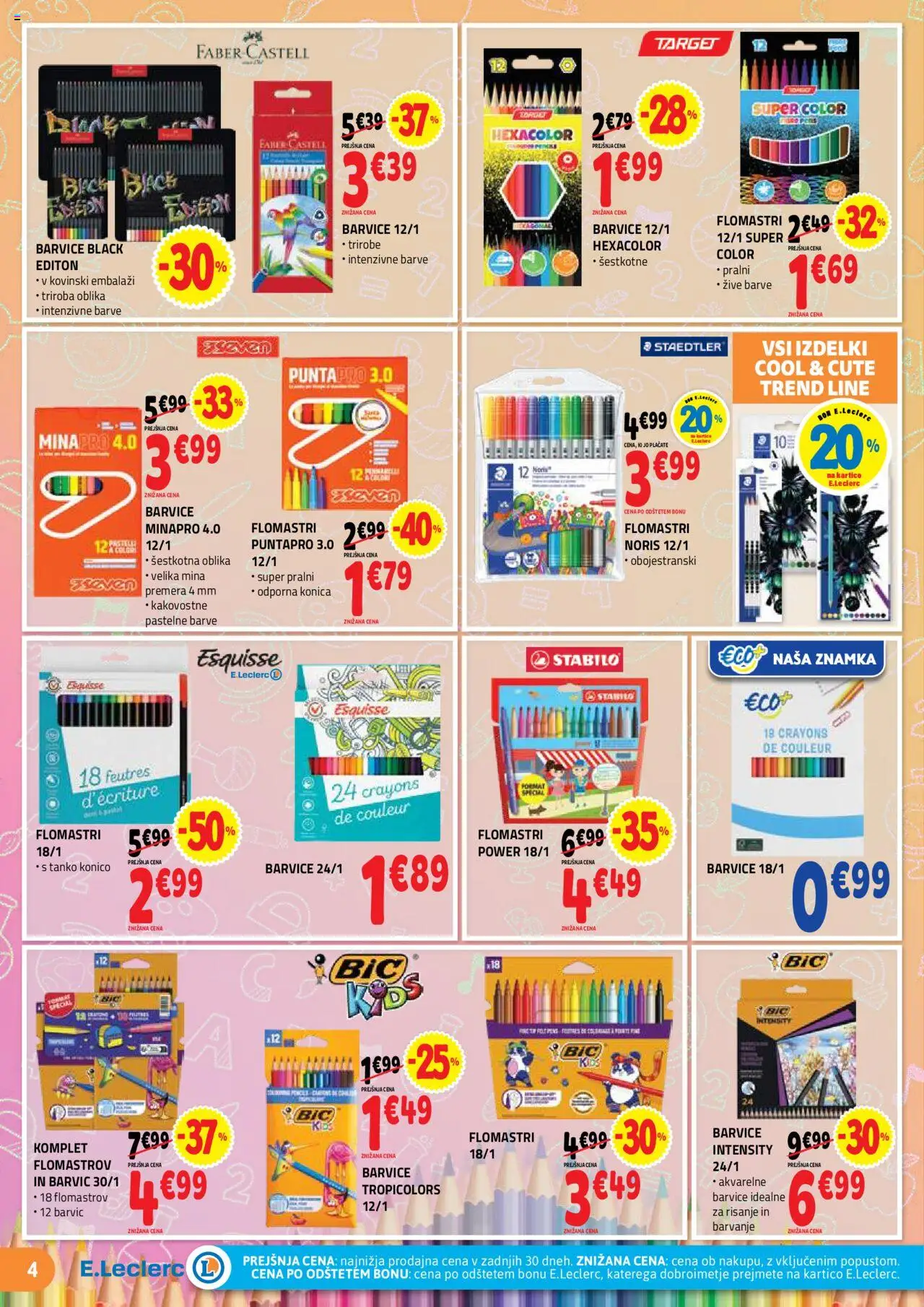 E.leclerc katalog │ velja od 13.08.2025 | Stran: 4 | Izdelki: Barvice