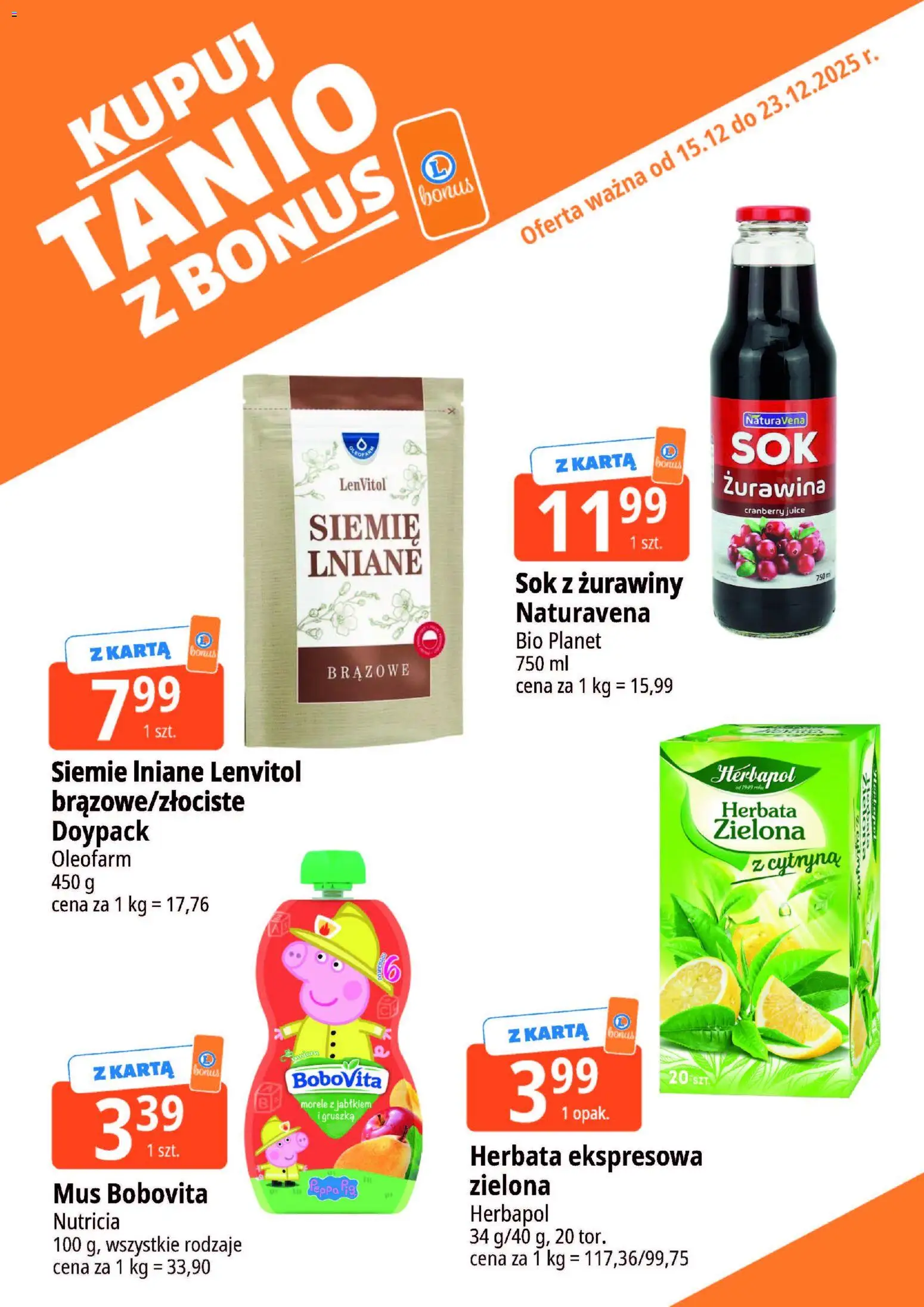 E.Leclerc Gazetka - Warszawa Ursynów kupony dodatkowe od 15.12.2025 | Strona: 8 | Produkty: Cytryna, Morele, Żurawina, Sok z żurawiny