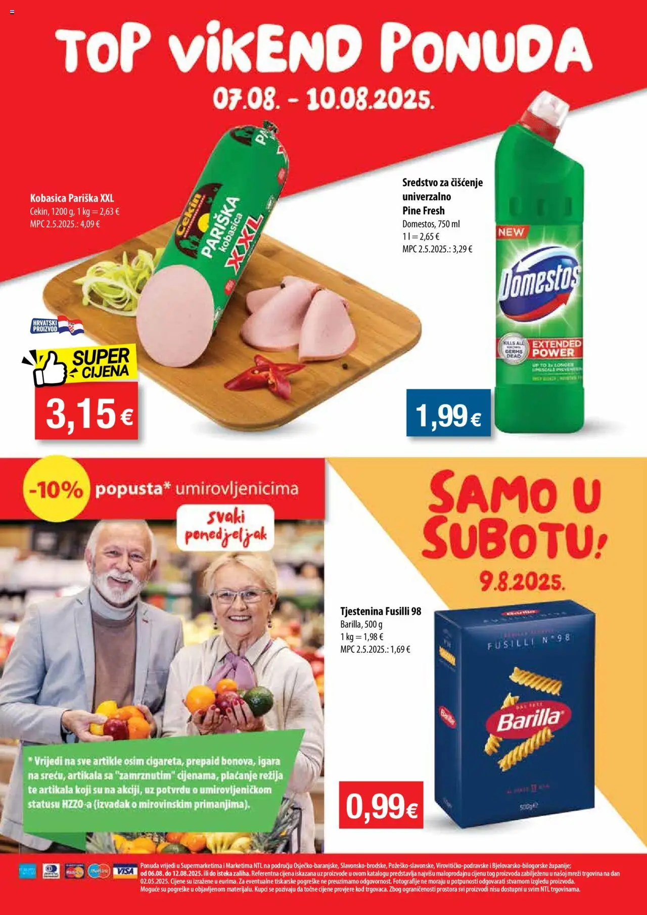NTL katalog | vrijedi od 06.08.2025 | Stranica: 24 | Proizvodi: Tjestenina, Domestos, Kobasica, Barilla
