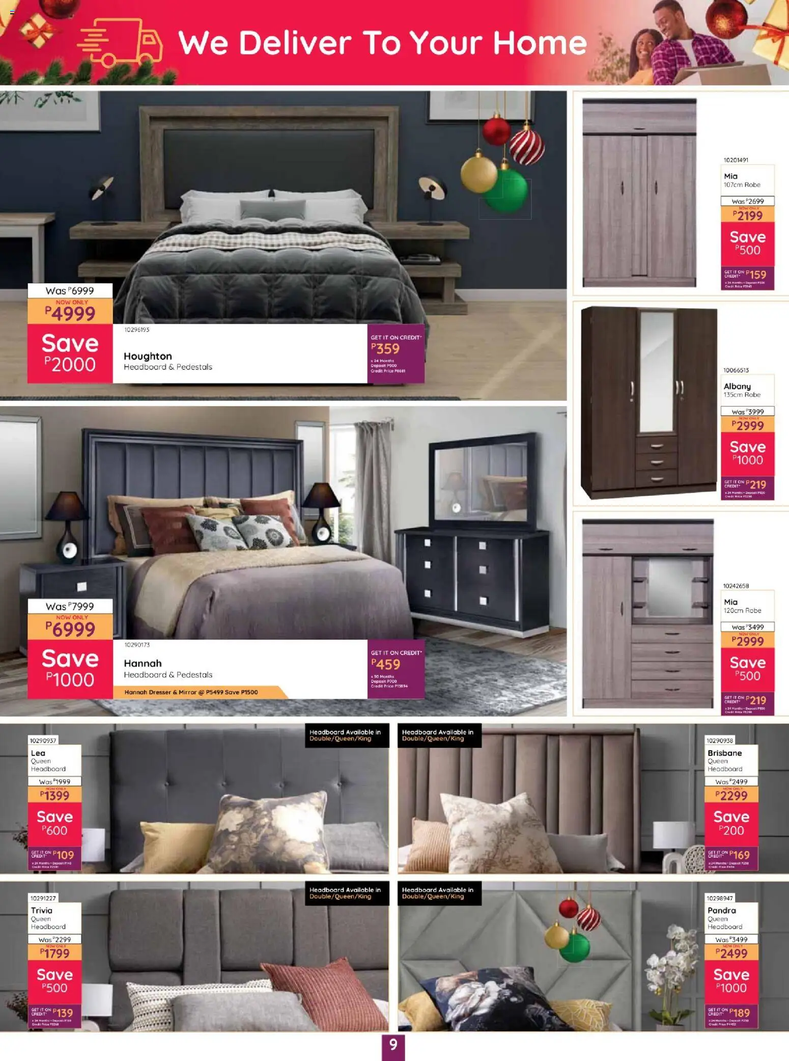 New Bradlows catalogue – valid from 02.12.2025 | Page: 9 | Products: Headboard, Mirror