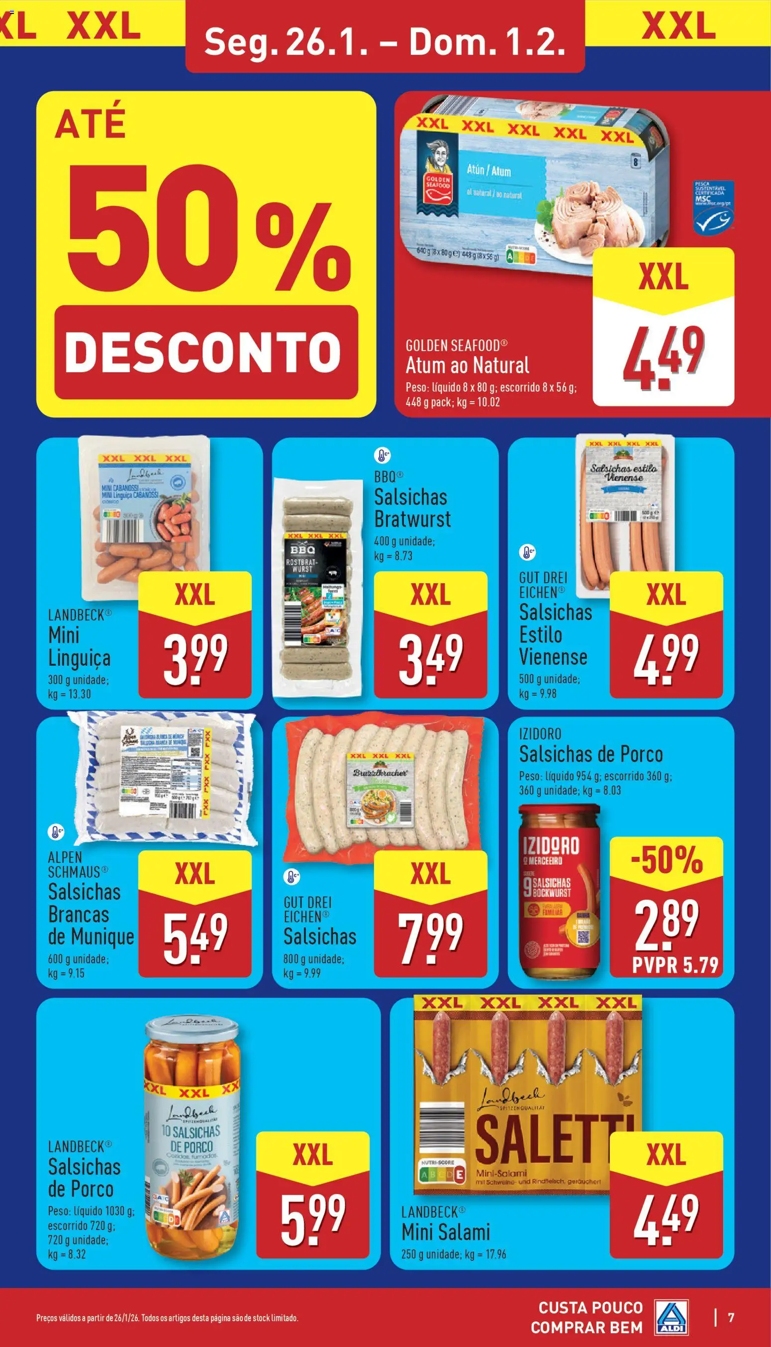 Aldi folheto │ válido de 26.01.2026 | Página: 7 | Produtos: Atum, Linguiça
